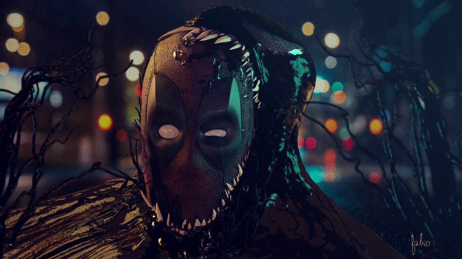 1600x900 When Deadpool met Venom!, fabio roncal