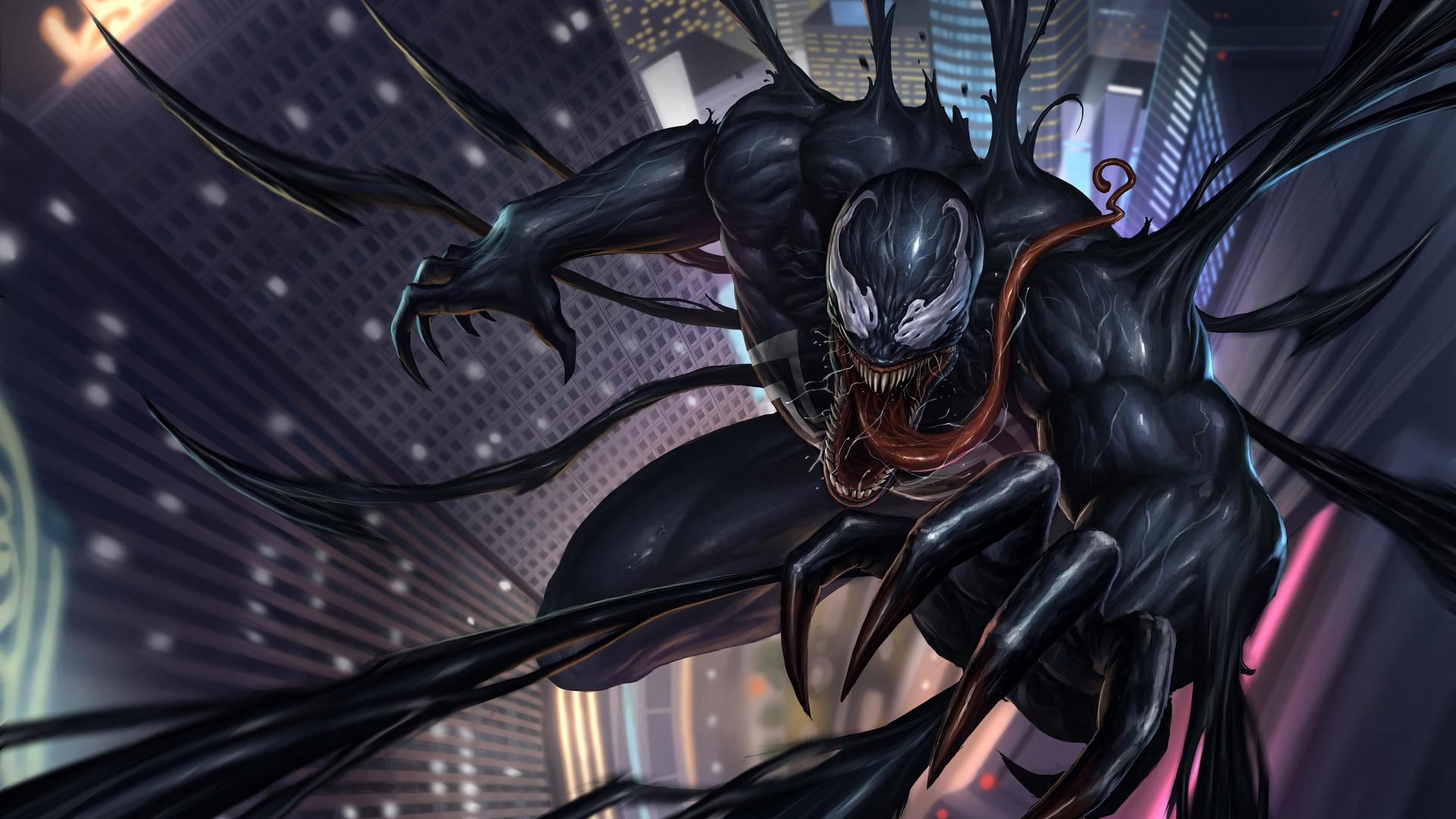 1920x1080 City, Comics, Venom, Marvel, Art Wallpaper & Background Image
