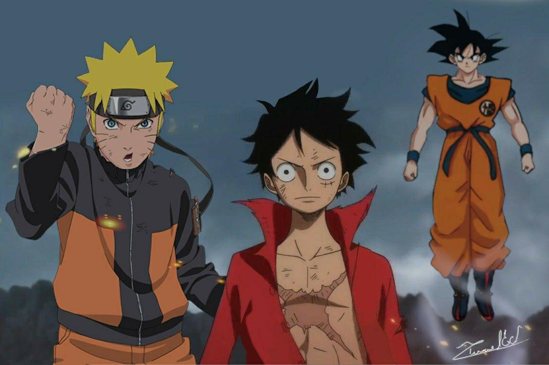 1128x750 Naruto Luffy Goku. Anime characters, Anime dragon ball super, Anime crossover