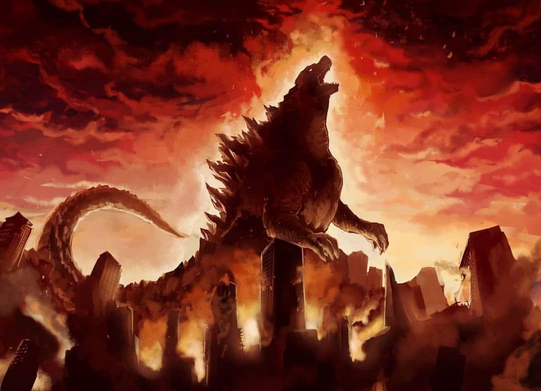1080x781 Burning Godzilla HD Android Wallpaper