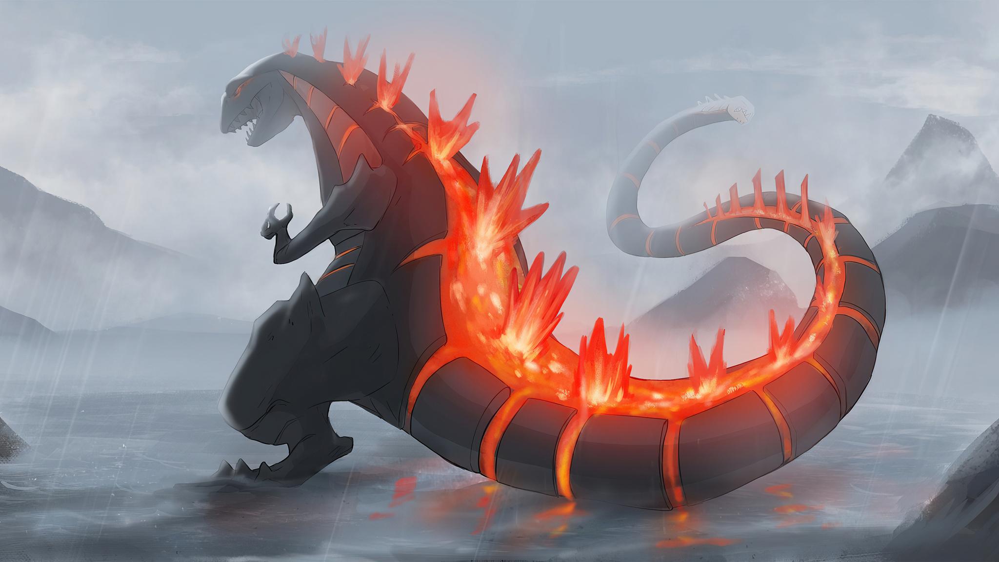2048x1152 Burning Godzilla 4k 2048x1152 Resolution HD 4k Wallpaper, Image, Background, Photo and Picture