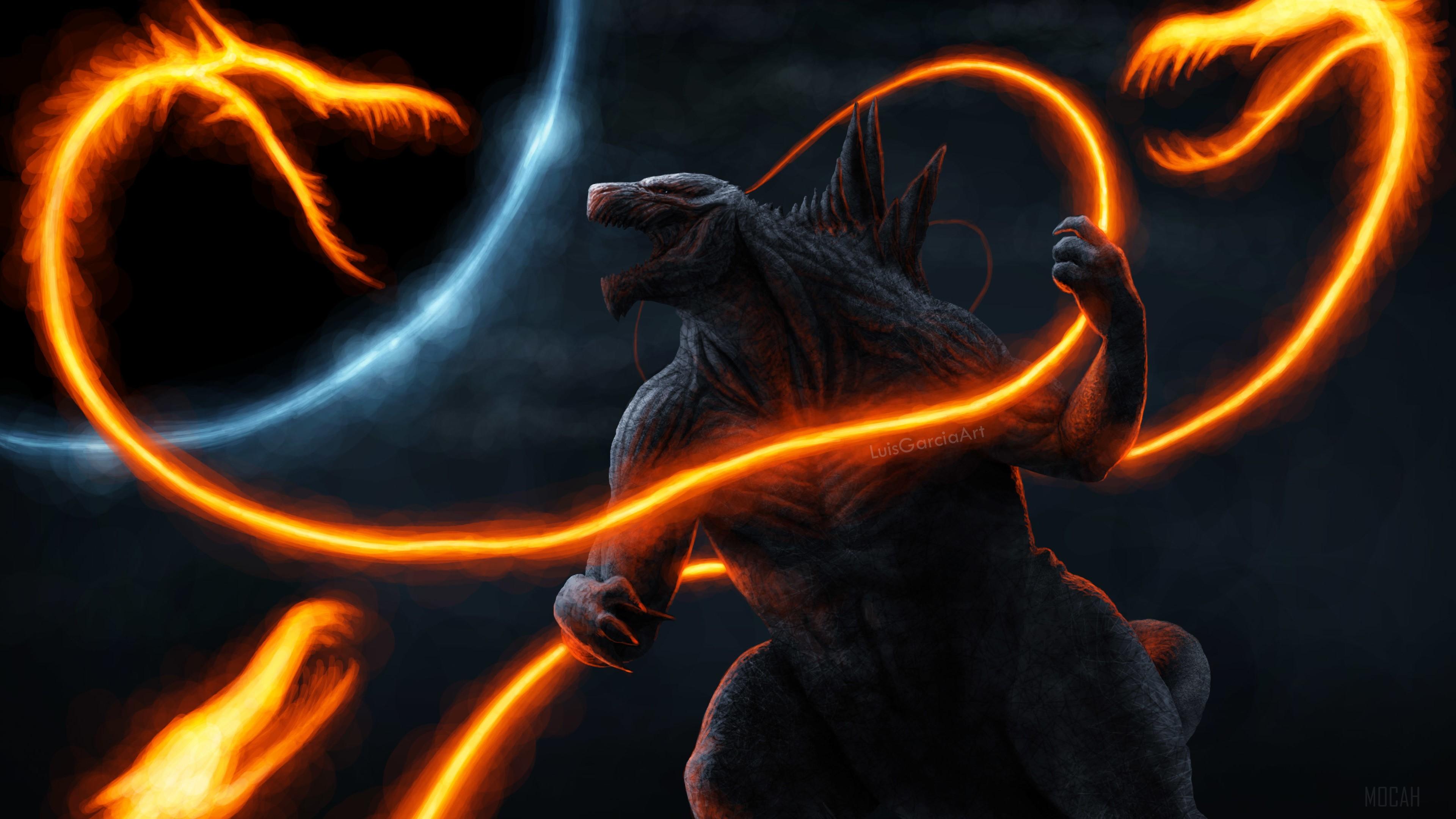 3840x2160 Ghidorah Noodles Vs Anime Godzilla 4k wallpaper. Mocah HD Wallpaper