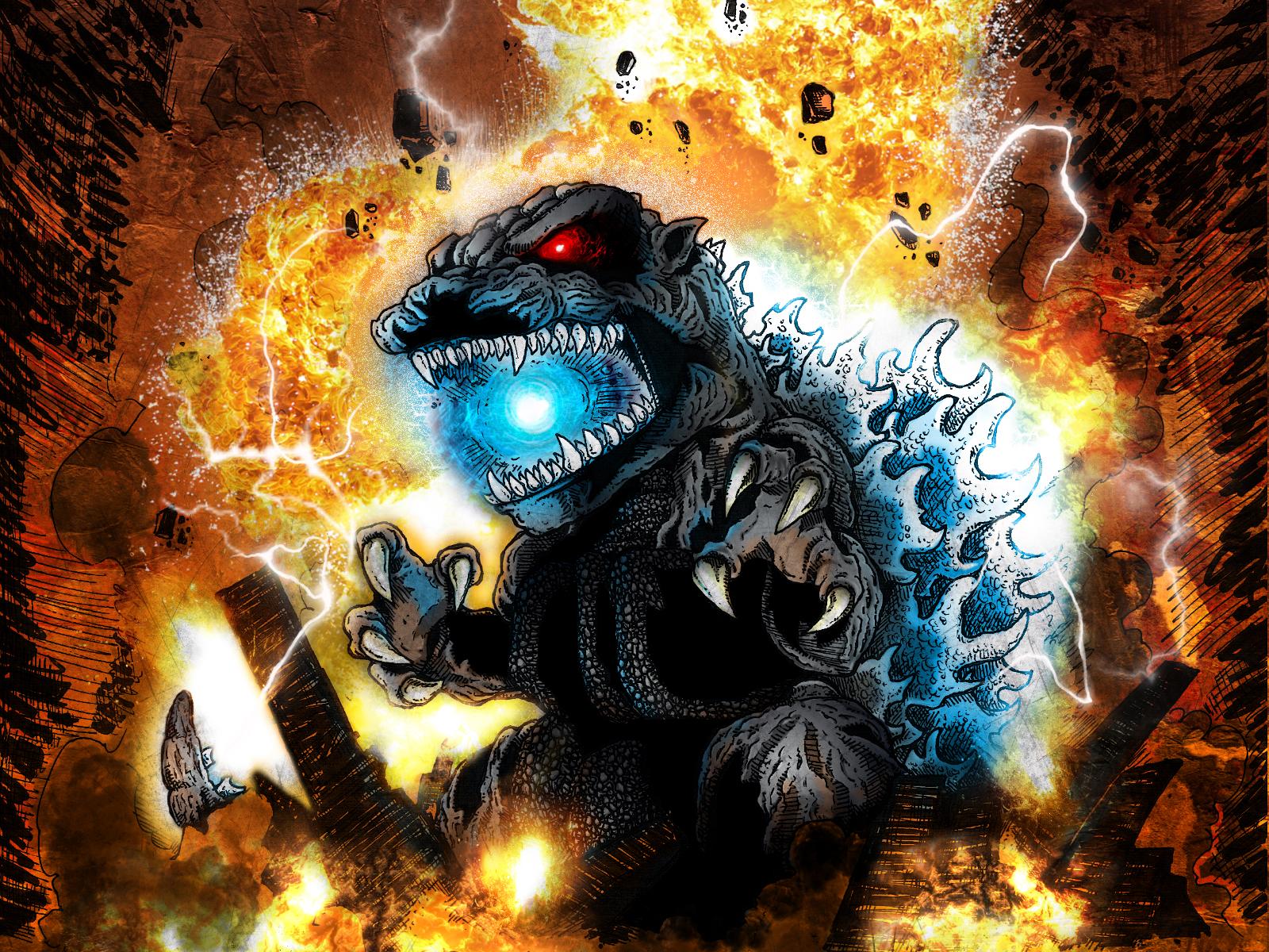 1600x1200 godzilla, Sci fi, Fantasy, Action, Dinosaur, Monster, Fire Wallpaper HD / Desktop and Mobile Background