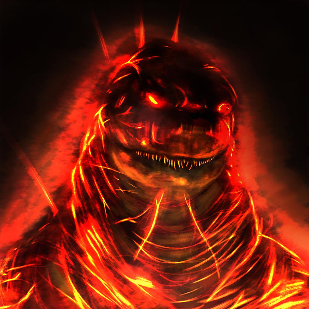 1000x1000 Burning Godzilla Wallpaper