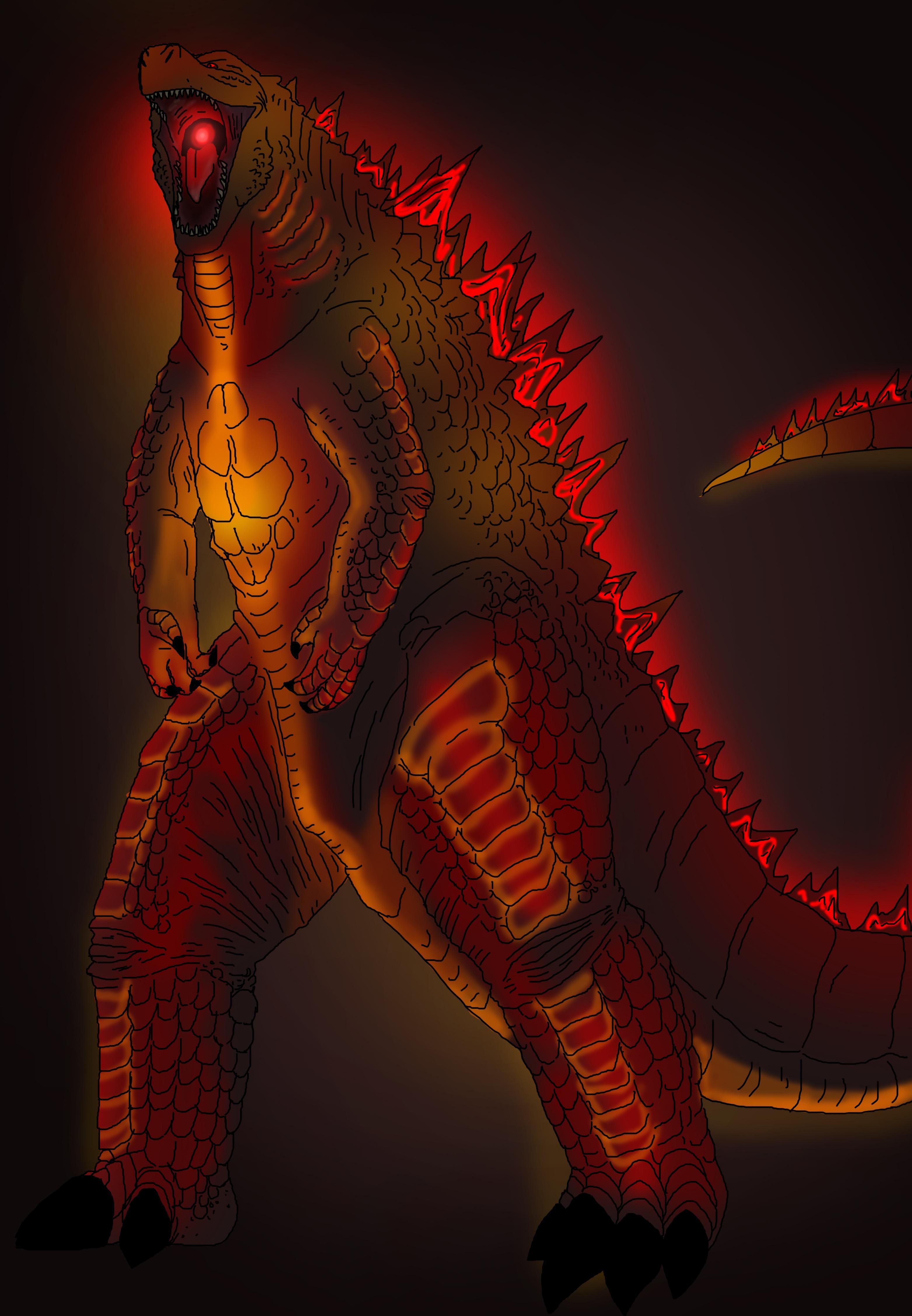 3125x4512 Fire Godzilla Wallpaper