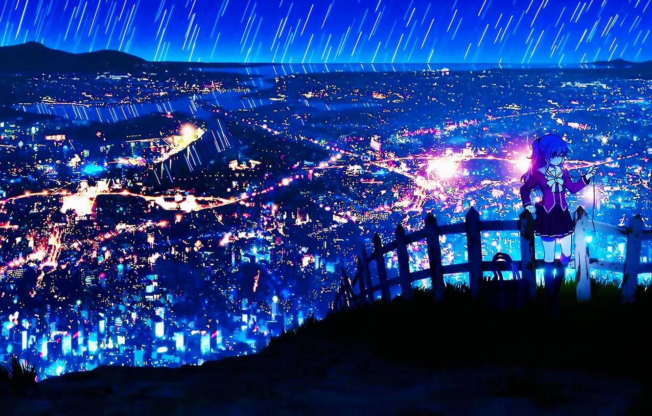 1332x850 Wallpaper The evening, The city, Anime, Charlotte image for desktop, section прочее