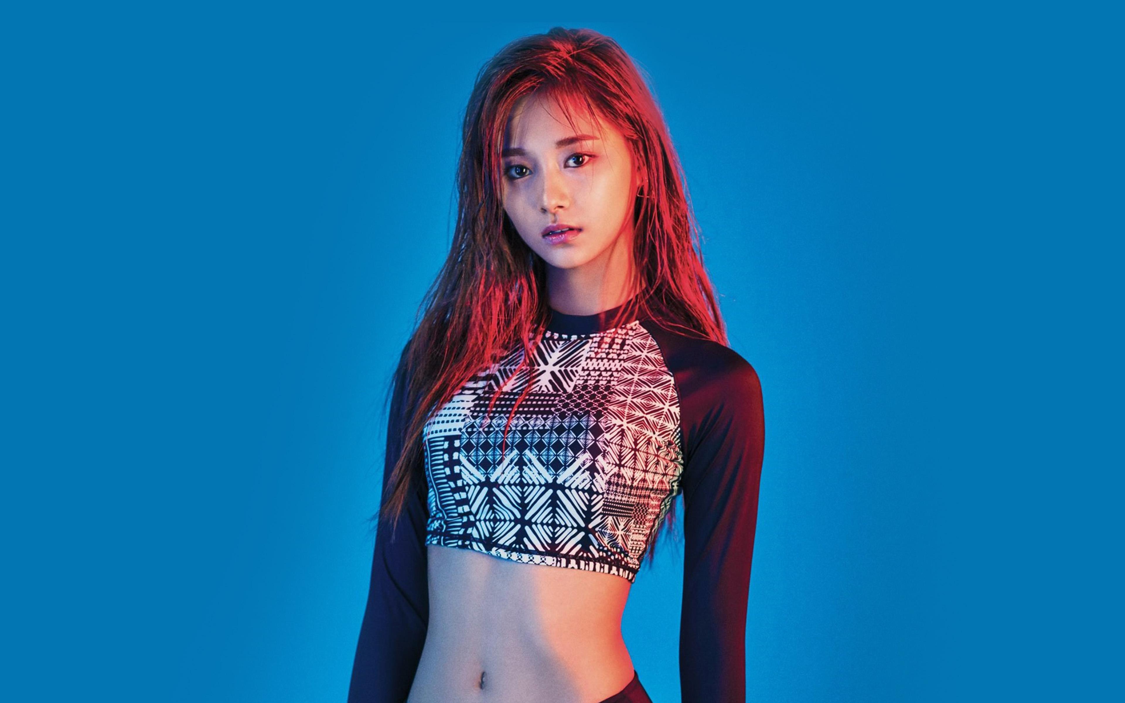 3840x2400 Twice Blue Summer Girl Kpop Wallpaper