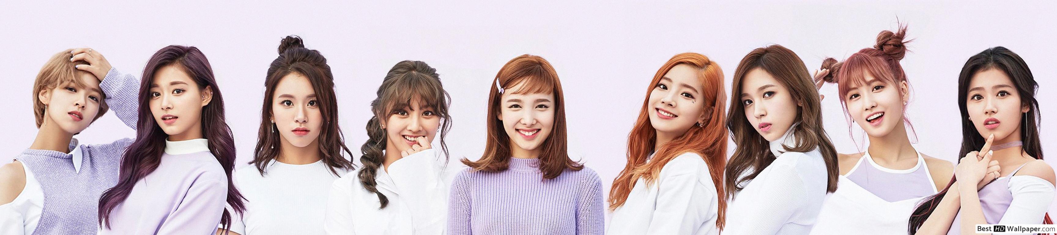 3456x768 Gorgeous Members Of 'TWICE' (K Pop Group) HD Wallpaper Download