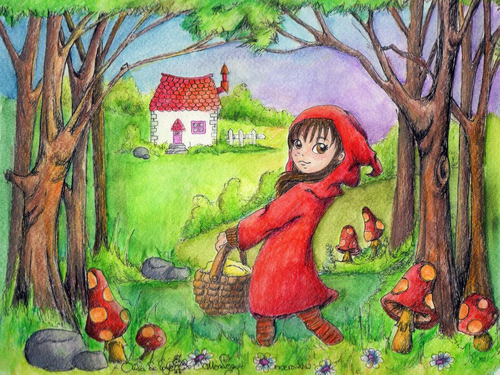 1024x768 Little red riding hood wallpaperx768