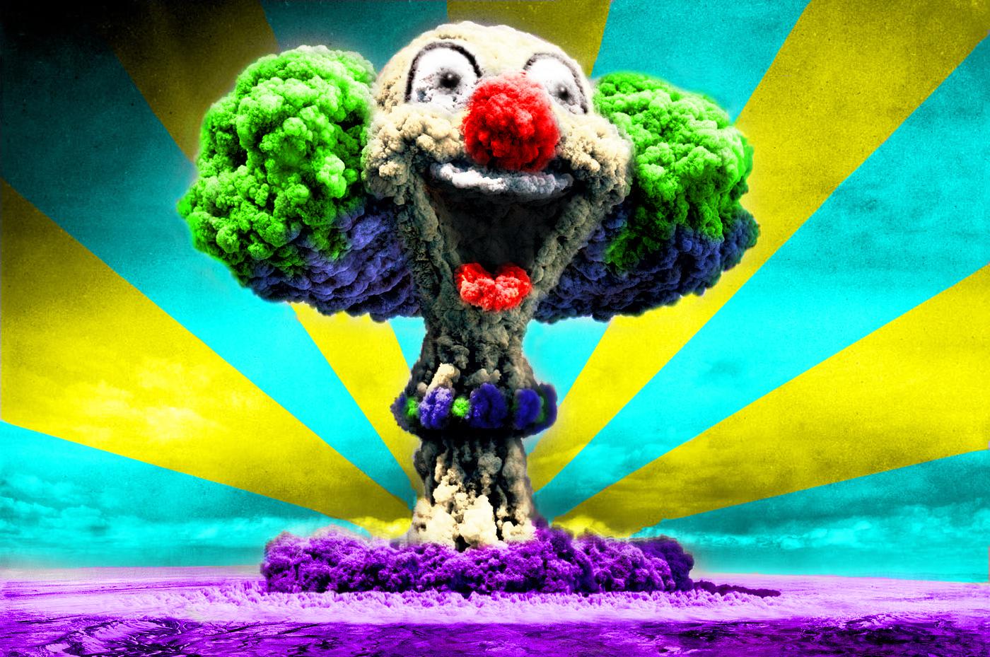 1400x929 Happy Clown Nuclear Explosion Wallpaperx929