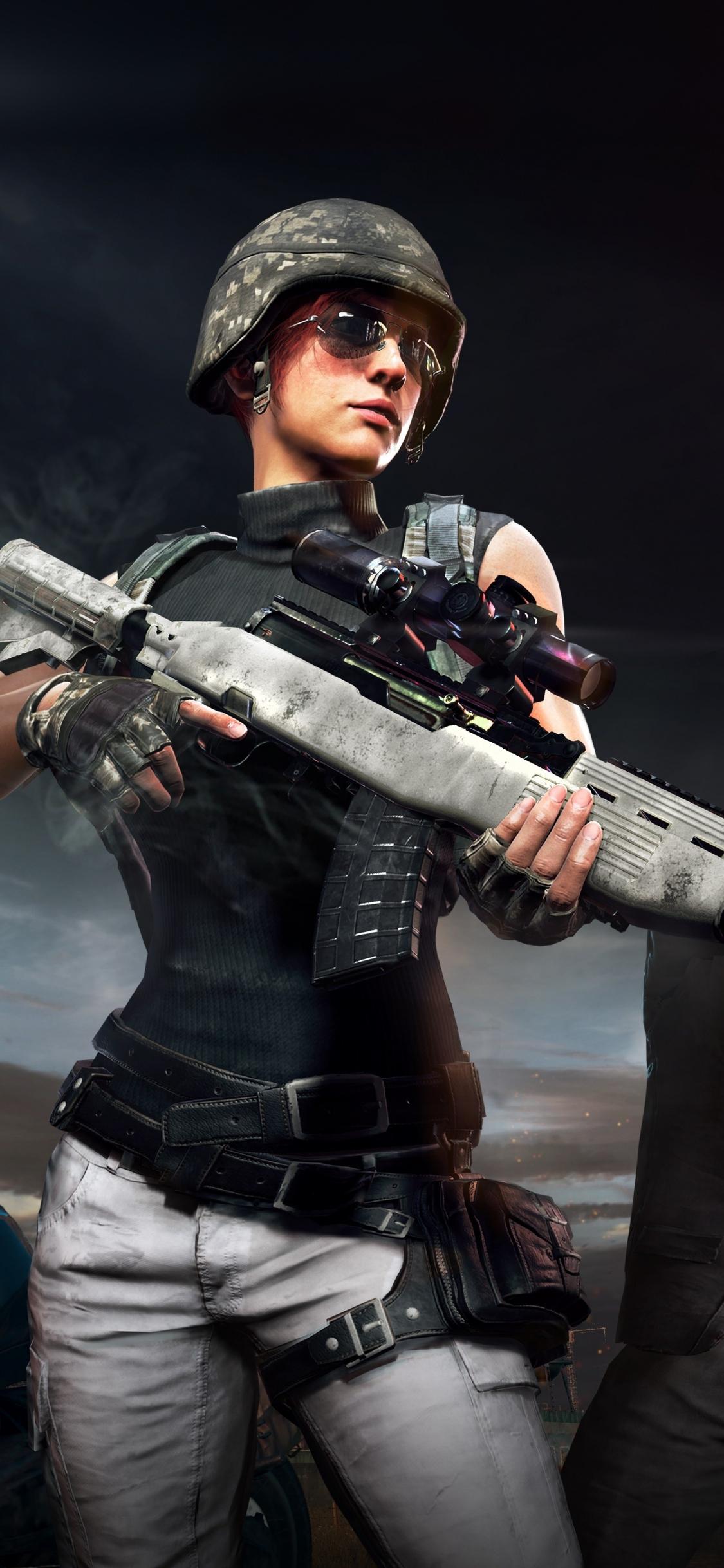 1125x2436 Download 1125x2436 wallpaper playerunknown's battlegrounds, video game, sniper girl, iphone x 1125x2436 HD image, background, 14783