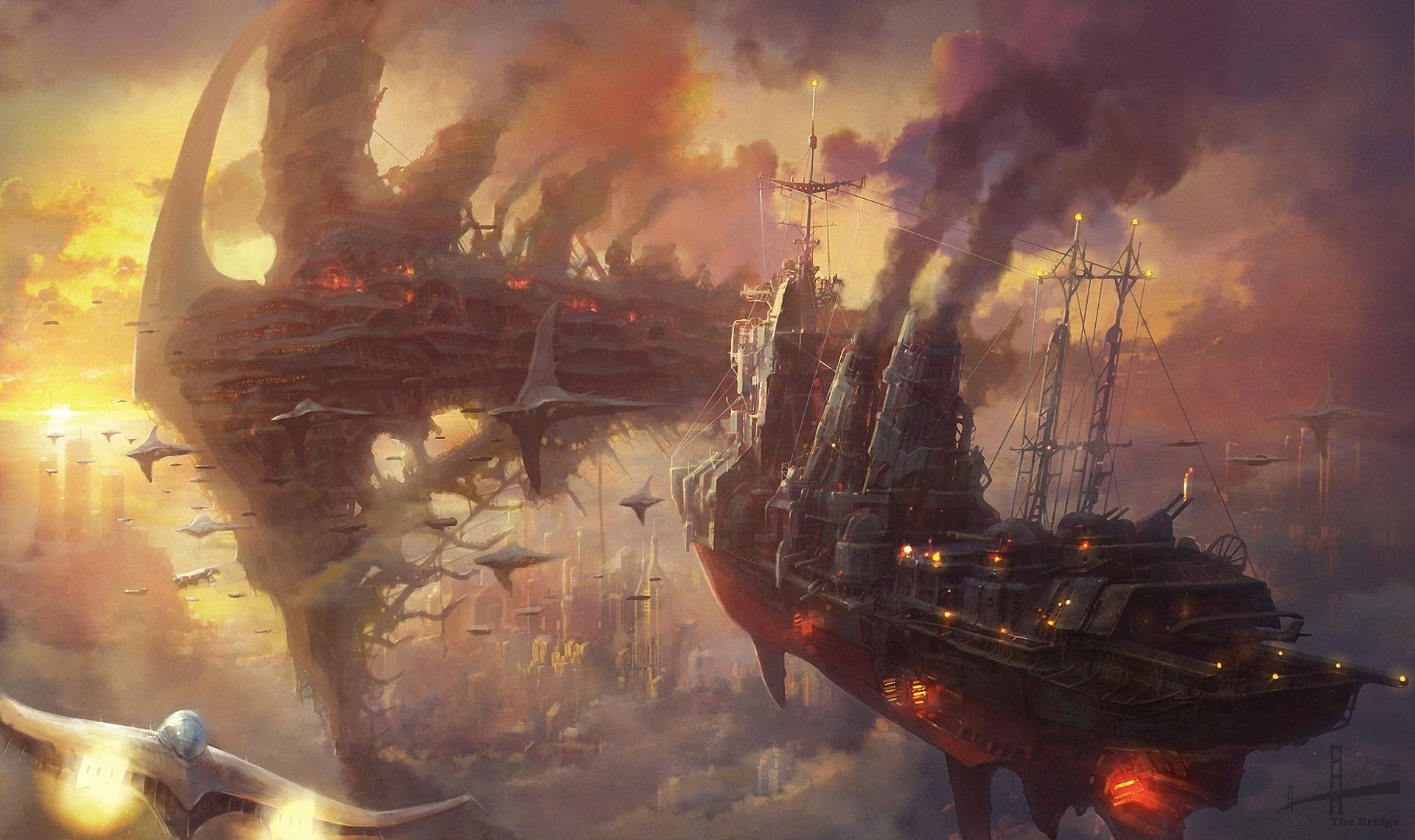 1920x1140 steampunk, Ships, Fantasy, Sci fi Wallpaper HD / Desktop and Mobile Background