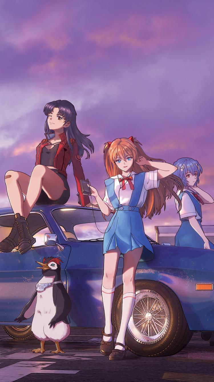 750x1334 Neon Genesis Evangelion Asuka Langley Soryu Katsuragi Misato Ayanami Rei 5k iPhone iPhone 6S, iPhone 7 HD 4k Wallpaper, Image, Background, Photo and Picture