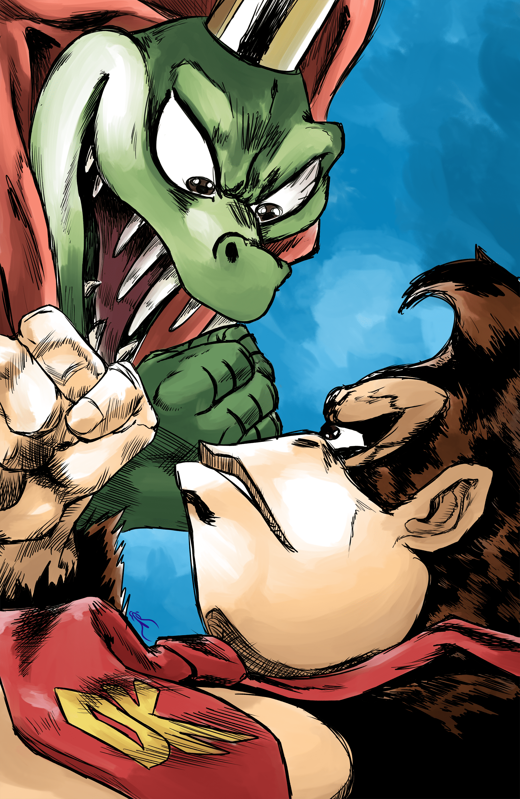 1668x2562 DK vs K. Rool by CosmiCam on Newgrounds