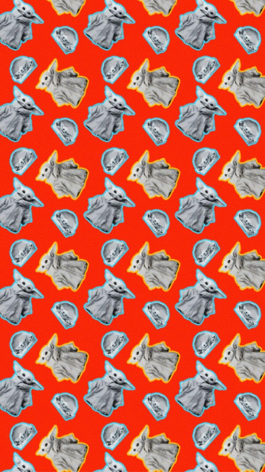 870x1546 Baby Yoda pattern wallpaper. Yoda wallpaper, Mandalorian, Yoda