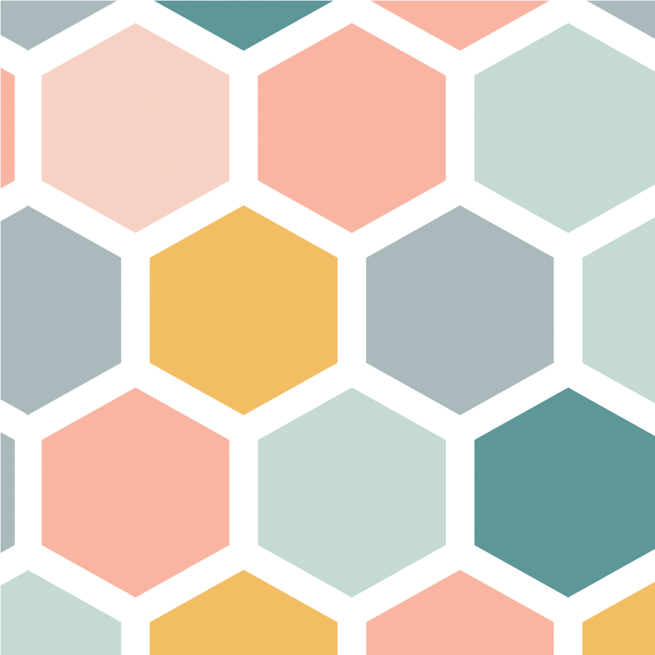 1280x1280 Hexagon Peel and Stick Wallpaper