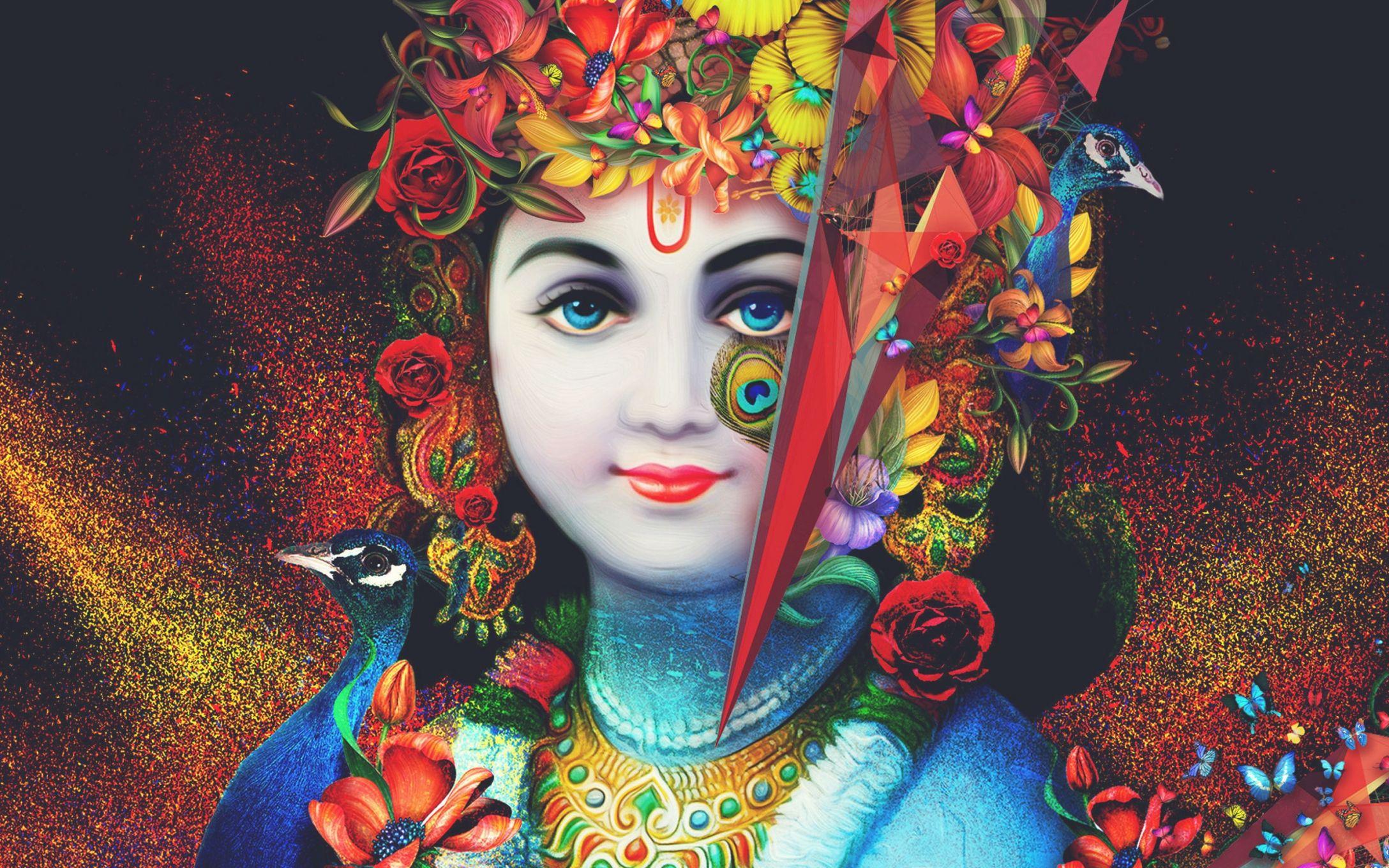 2176x1360 Lords Krishna Wallpaper