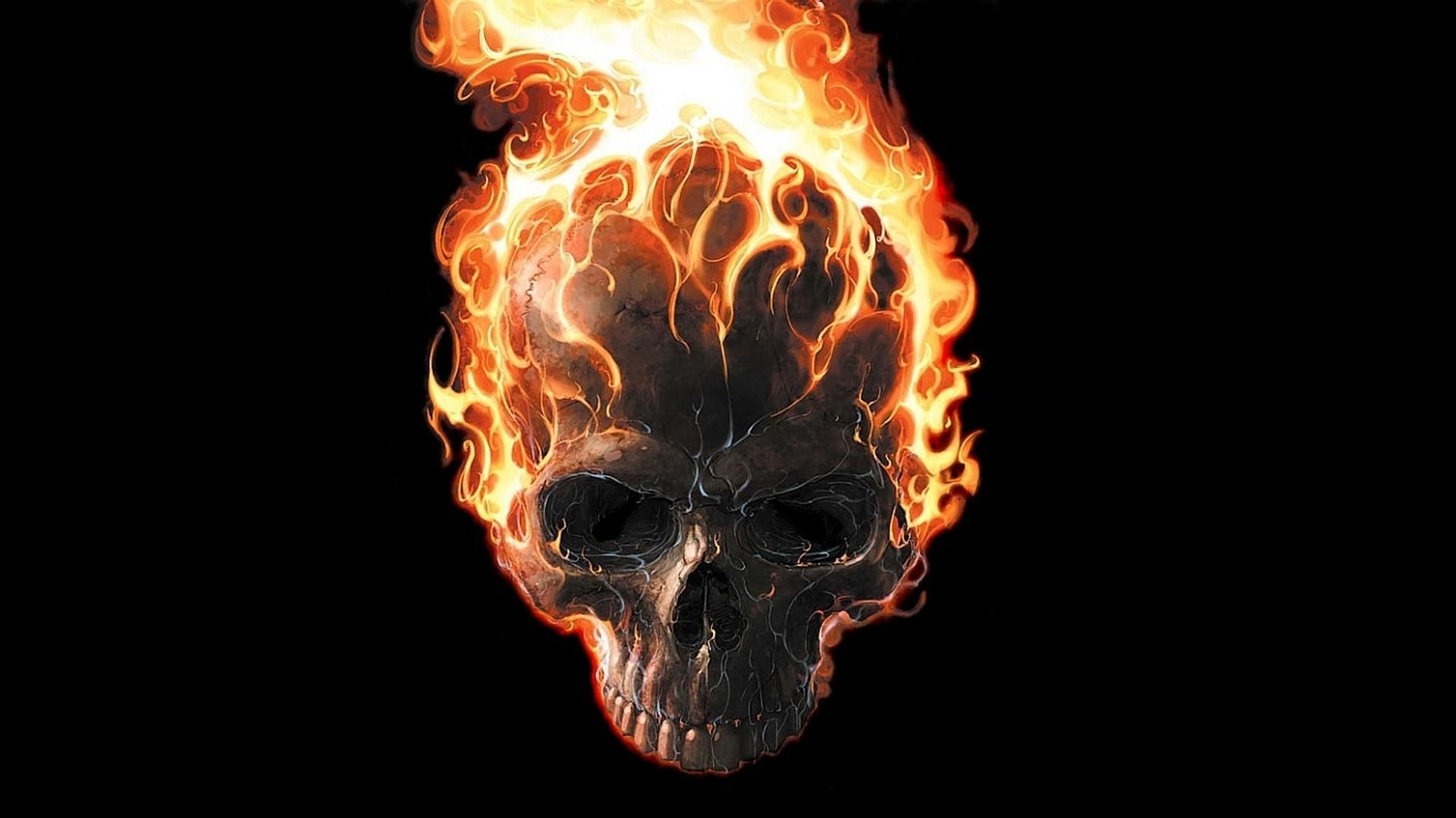 1920x1080 #Ghost Rider, #black background, #fire, #skull, #Robbie Reyes, #Marvel Comics, wallpaper. Mocah HD Wallpaper