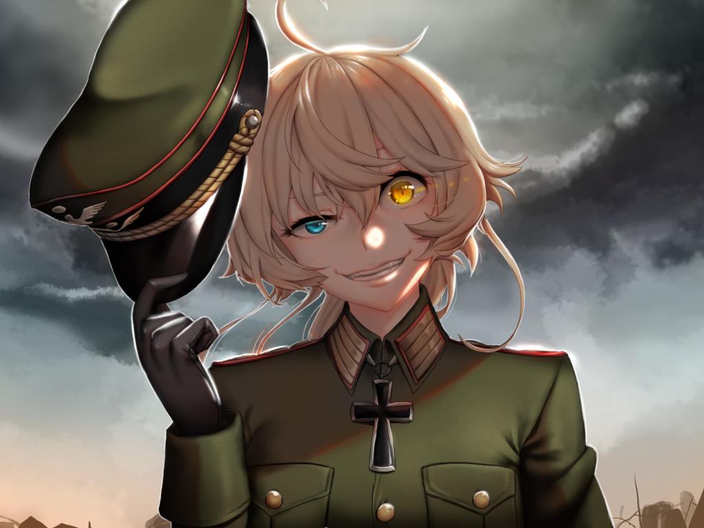 1024x768 Desktop wallpaper tanya von degurechaff, youjo senki, anime girl, military, HD image, picture, background, 62d02b