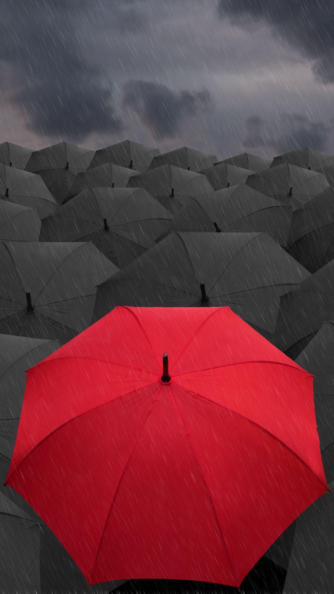 1080x1920 Umbrellas Rain Gray Red #iPhone #plus #Wallpaper. Red umbrella, Umbrella wallpaper, HD wallpaper iphone