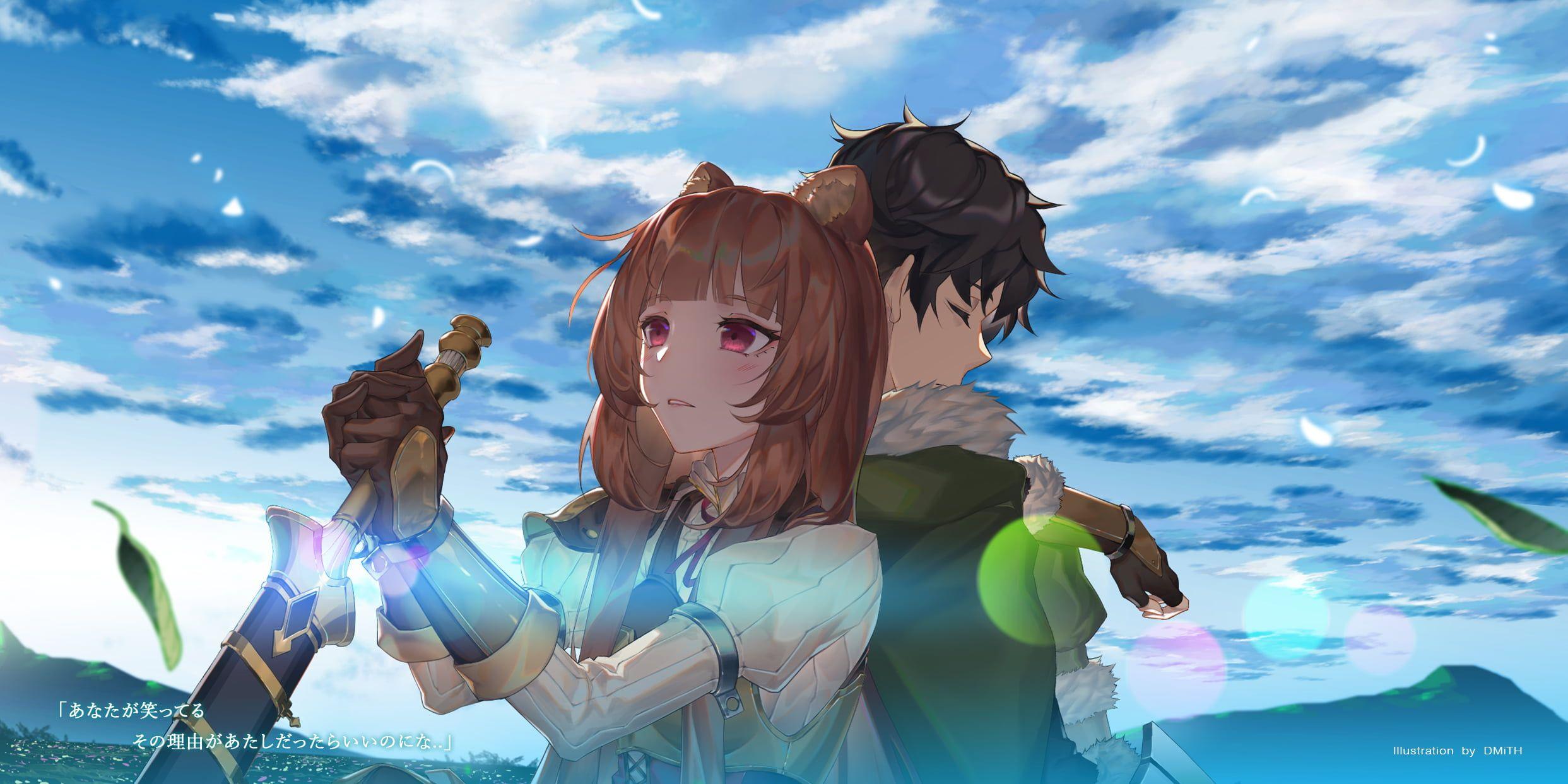 2485x1243 Anime The Rising of the Shield Hero Naofumi Iwatani Raphtalia (The Rising of the Shield Hero) P #wallpaper #hdwal. Anime, Hero wallpaper, Anime drawings boy