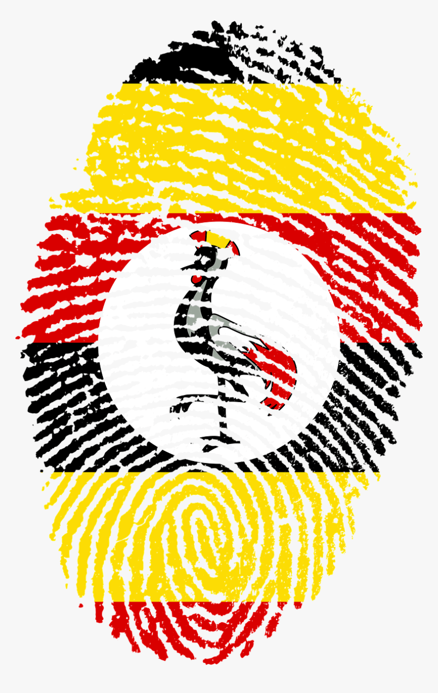 860x1360 Uganda Flag Fingerprint, HD Png Download