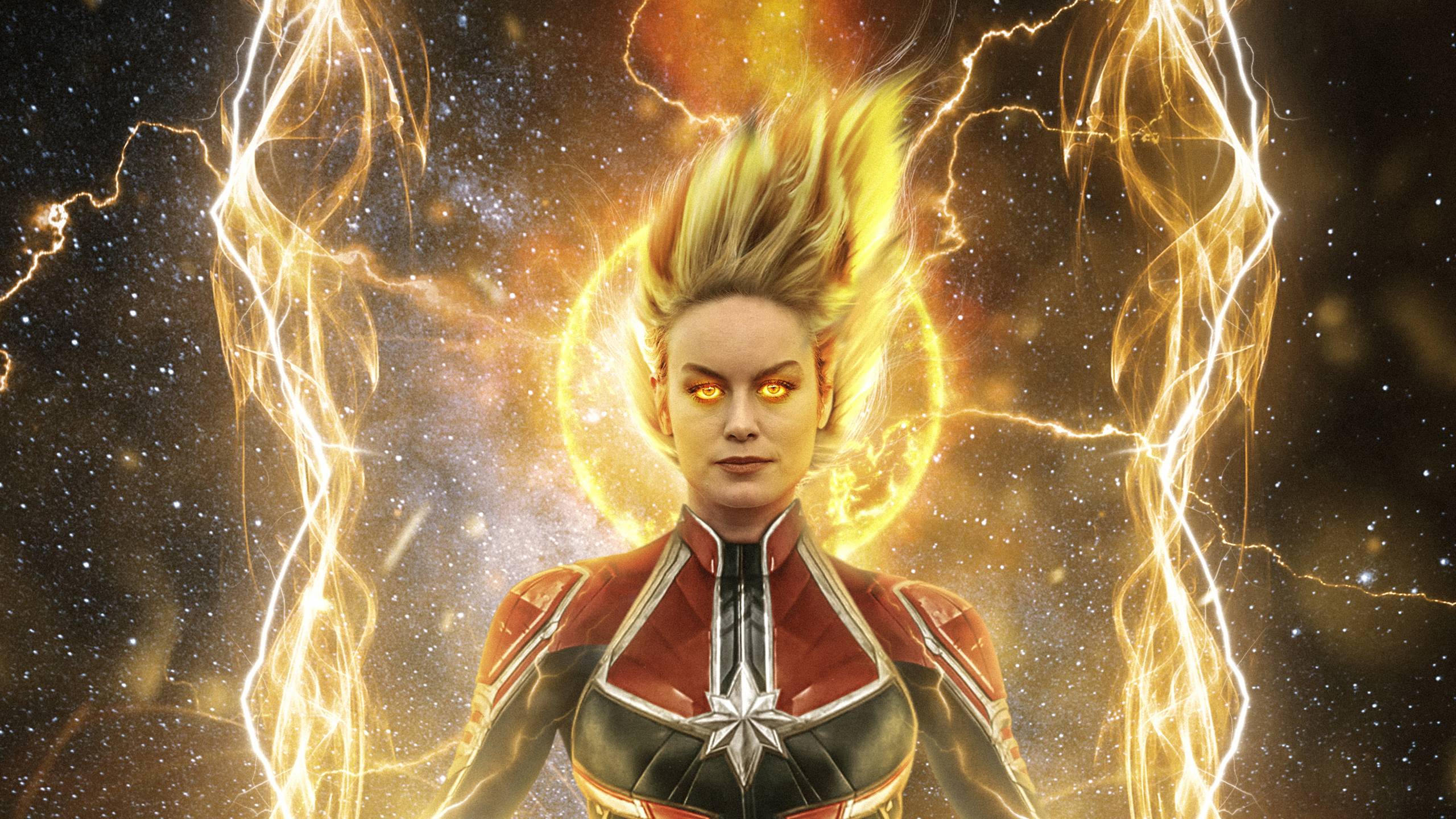 2560x1440 Brie Larson 2018 Captain Marvel Artwork 1440P Resolution Wallpaper, HD Movies 4K Wallpaper, Image, Photo and Background