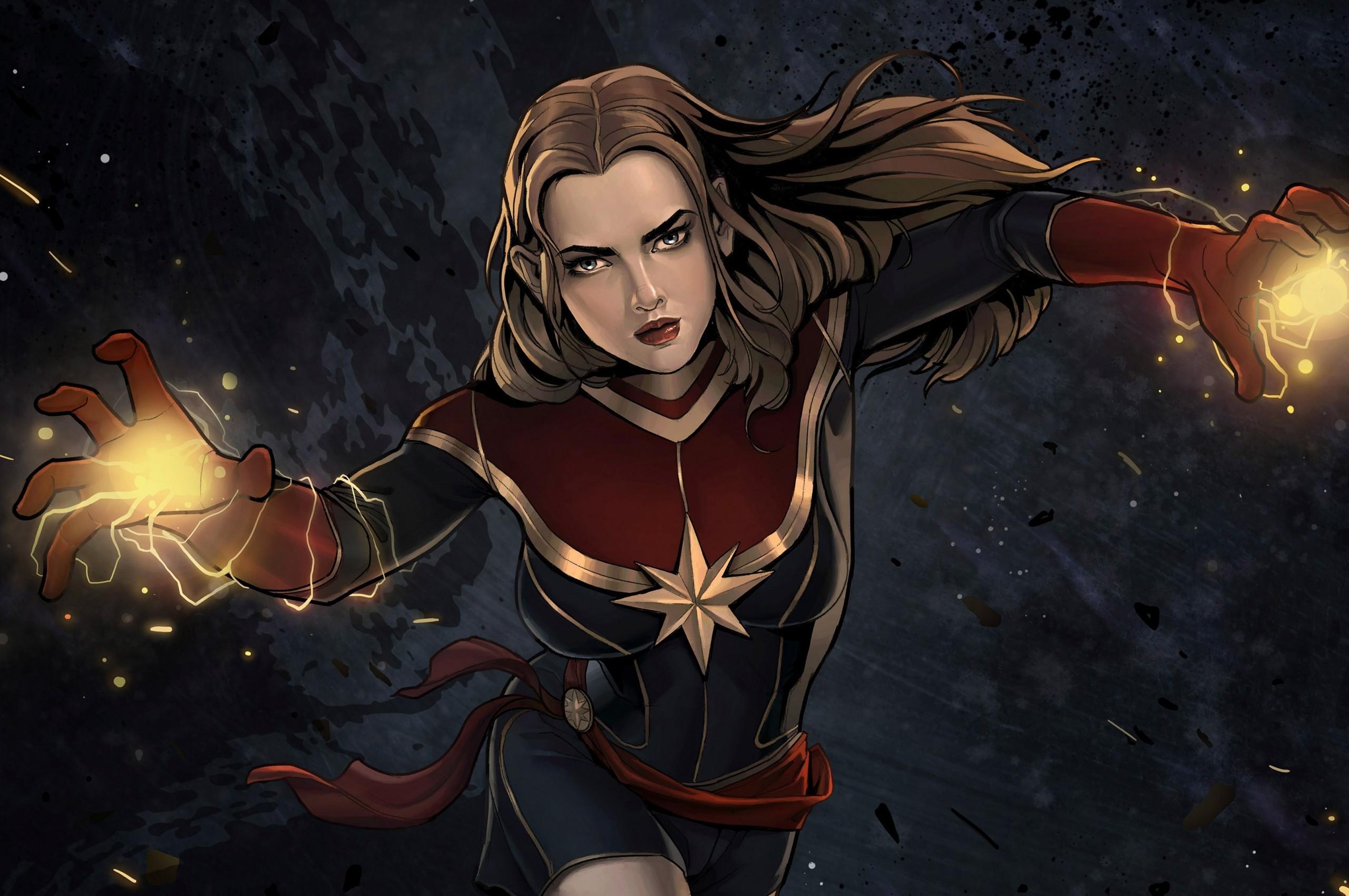 2560x1700 Download 2560x1700 Captain Marvel, Artwork Wallpaper for Chromebook Pixel