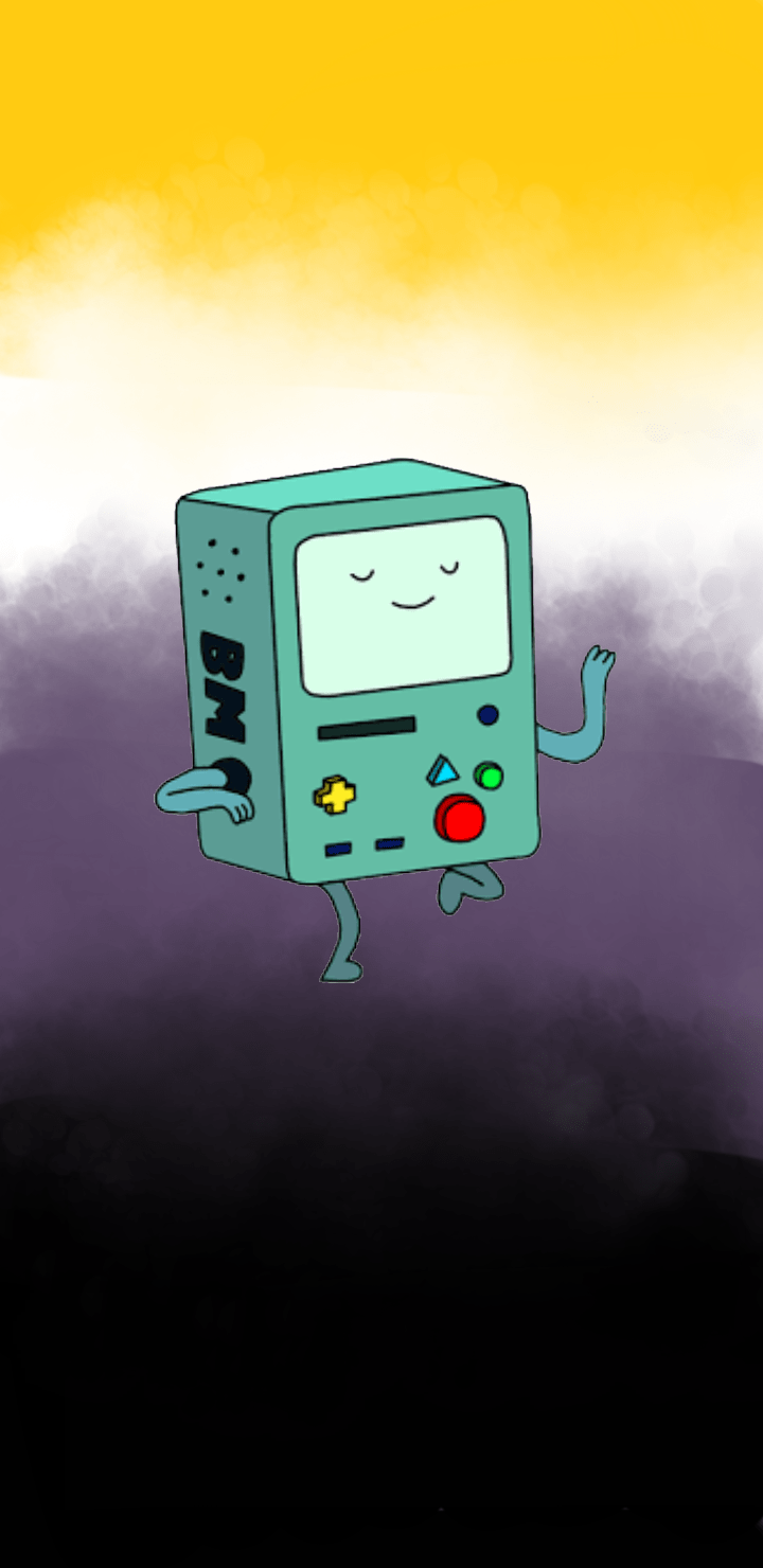 720x1480 BMO from Adventure Time and non binary flag wallpaper thing I made: NonBinary