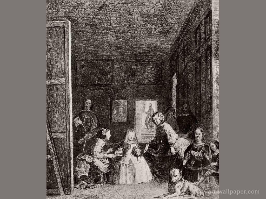 1024x768 Las Meninas, after Velázquez (c. 1778) by Francisco de Goya y Lucientes. Art wallpaper, Painting, Homage