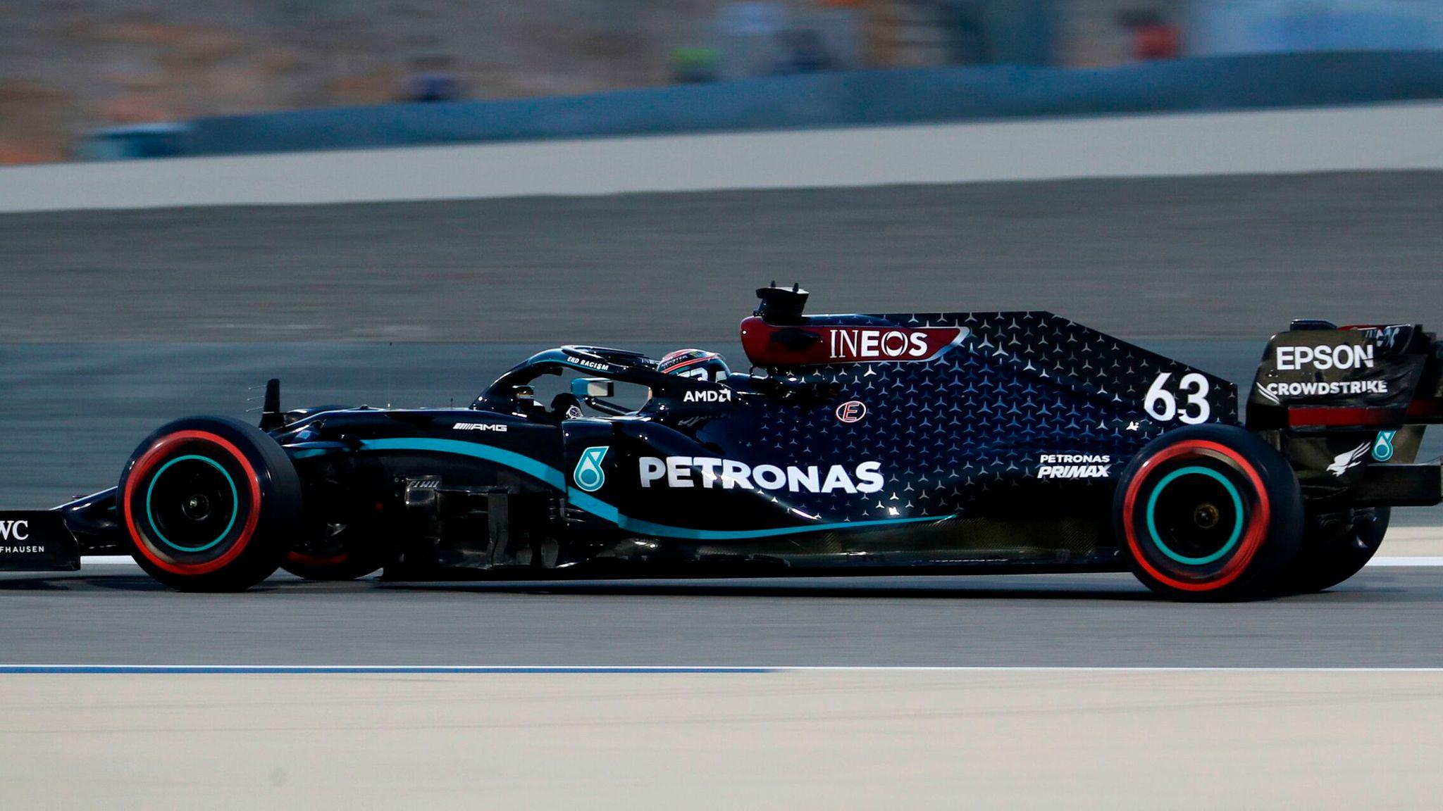 2048x1152 Sakhir GP: George Russell Fastest In First Practice As Lewis Hamilton Stand In