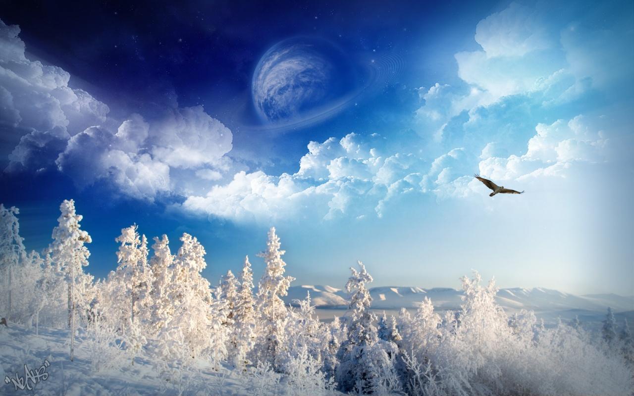 1280x800 Winter Fantasy Background