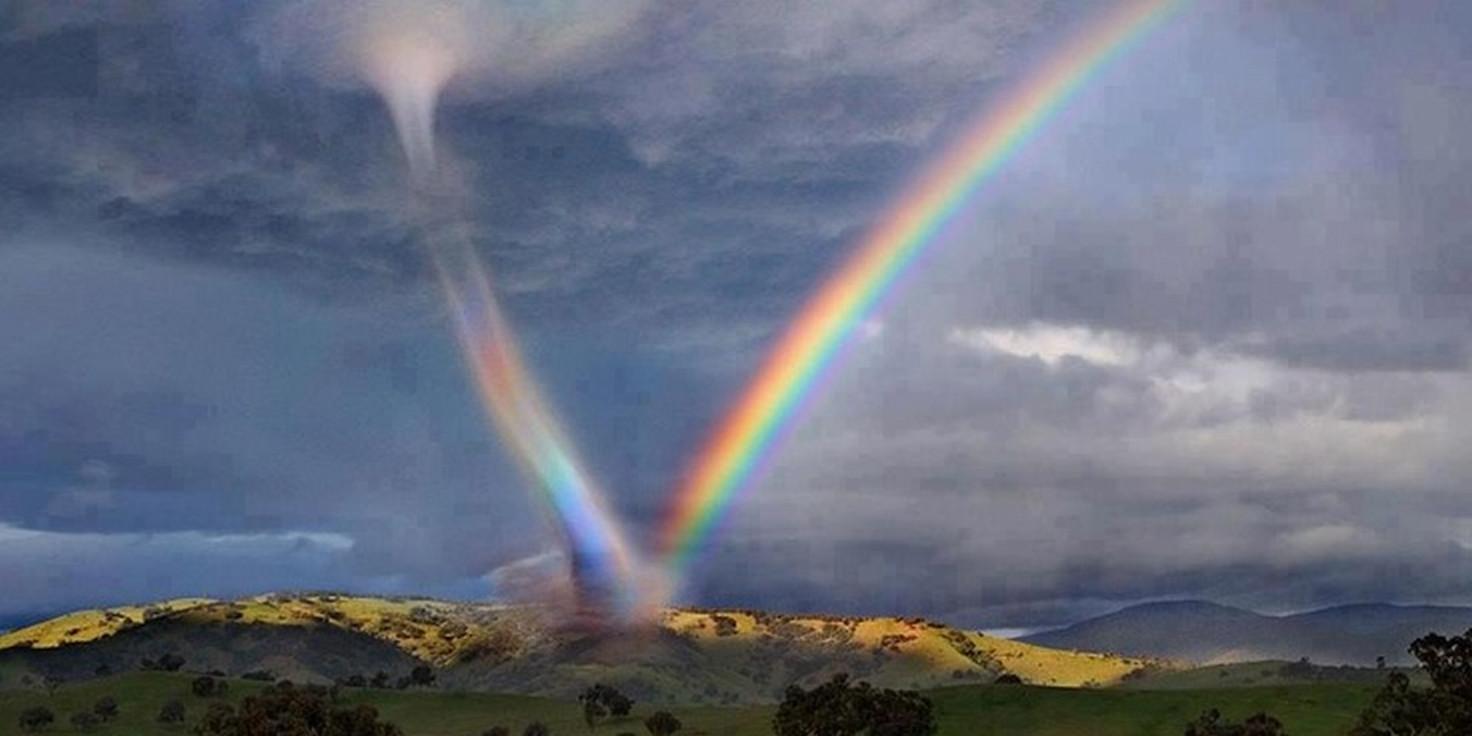 1472x736 Tornado Rainbow Wallpaper