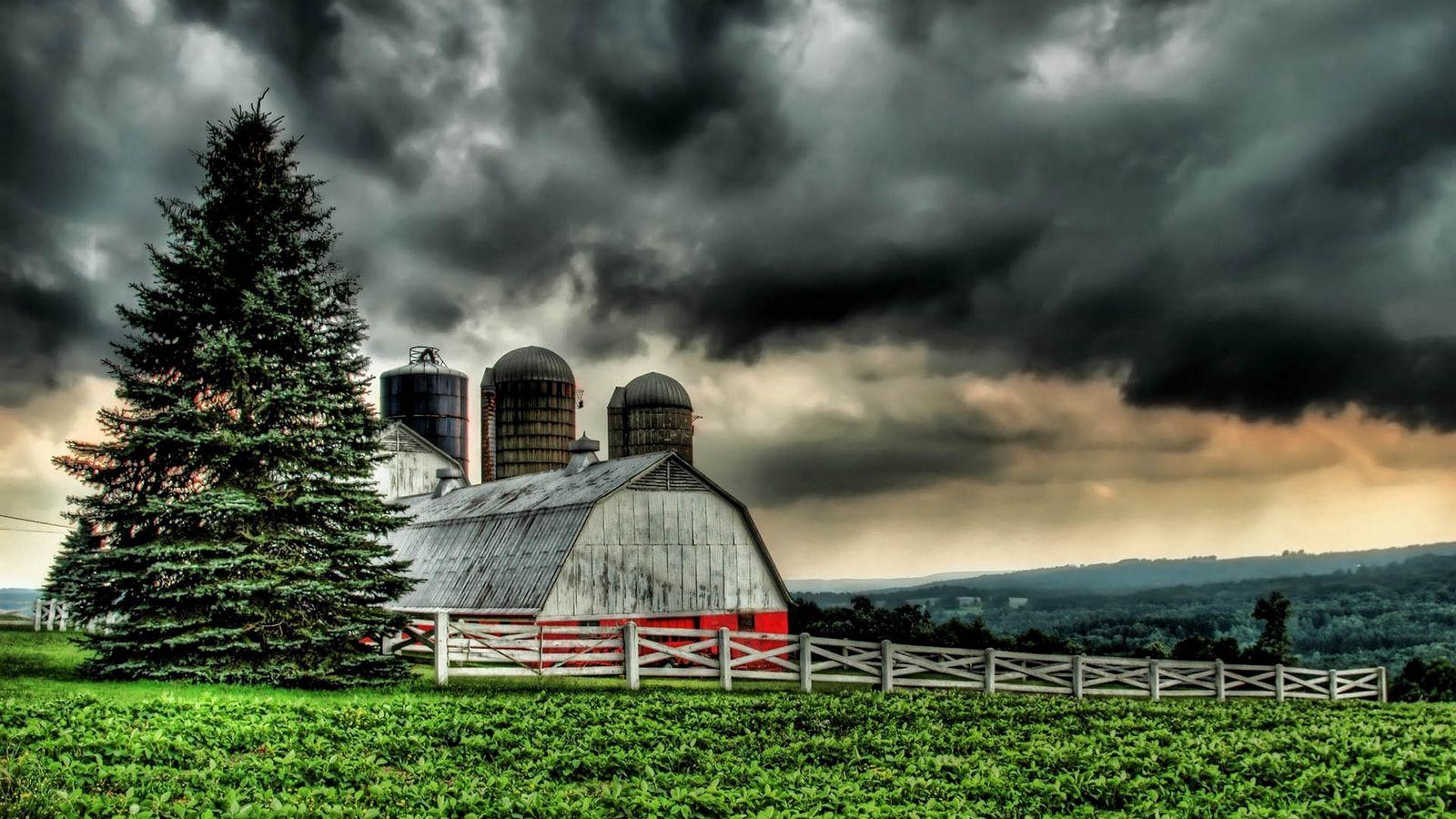 1600x900 Download wallpaper 1600x900 building, village, grass, nature, hdr, rain widescreen 16:9 HD background
