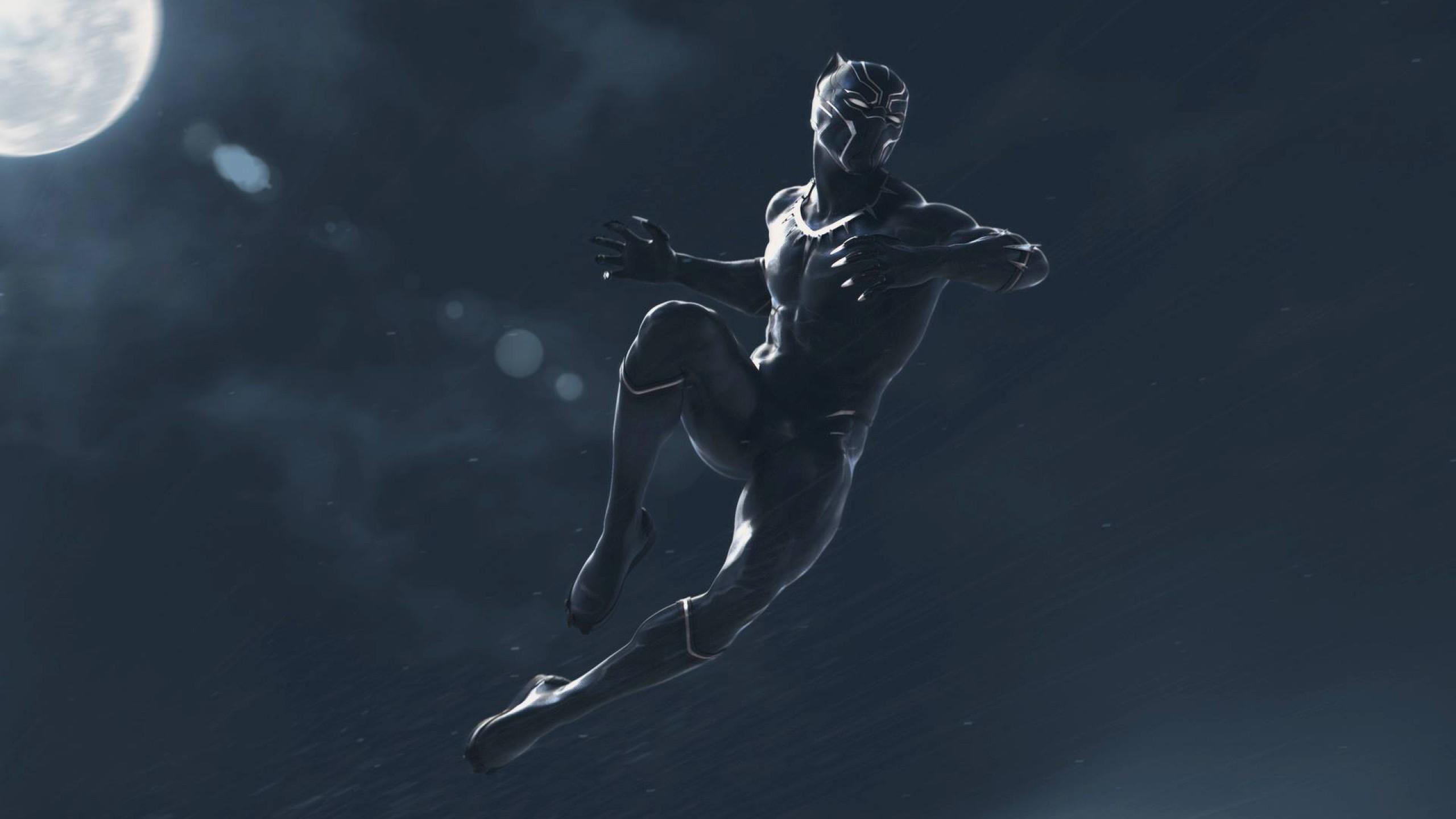 2560x1440 Download Black Panther Digital Art Wallpaper for Desktop and Mobiles Youtube Cover Photo