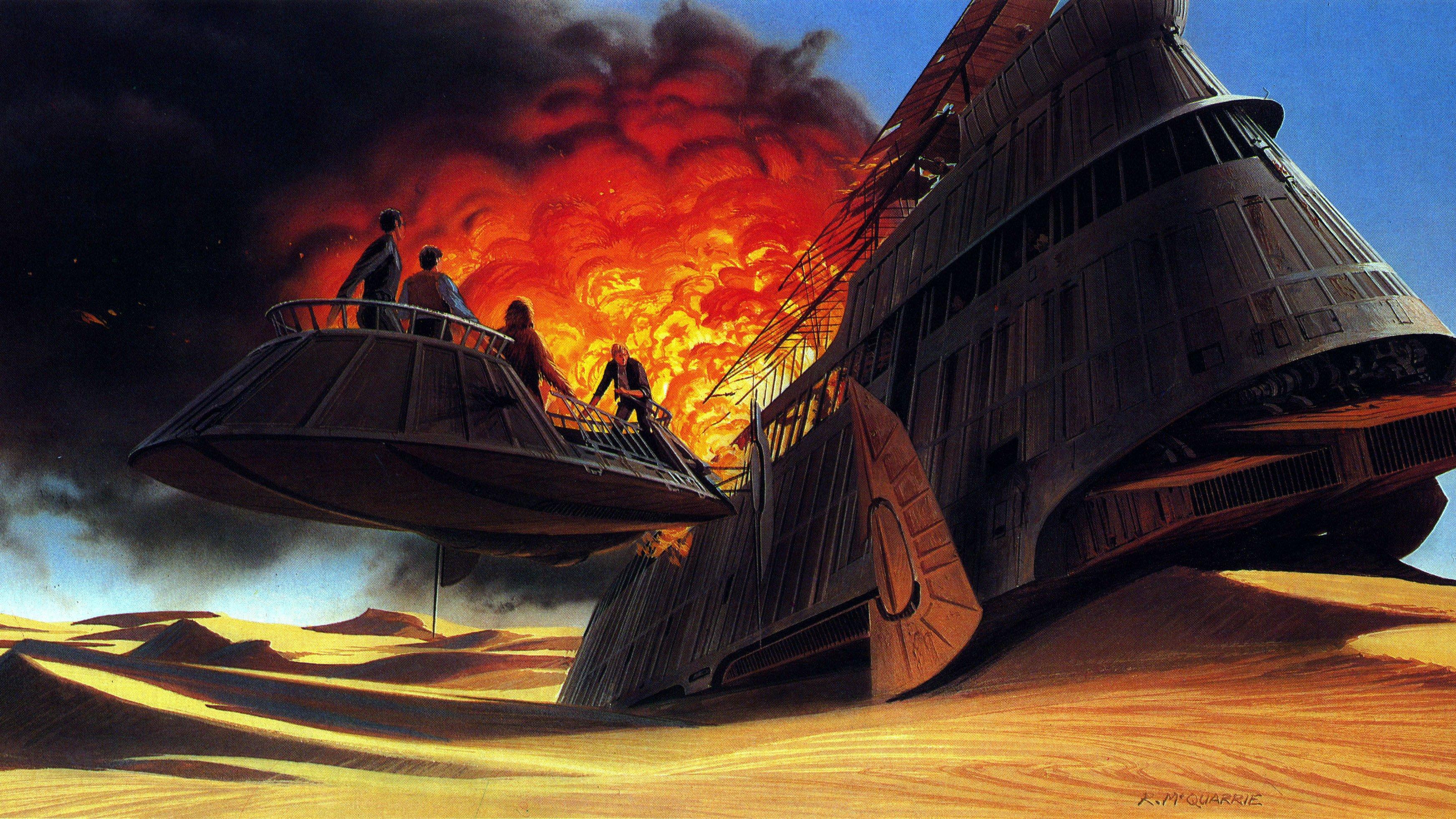 3489x1962 The Khetanna (Jabba's Sail Barge) HD Wallpaper