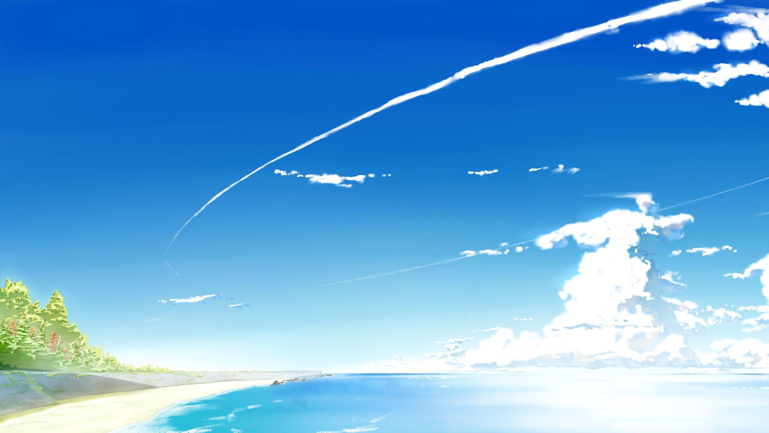 2560x1440 Anime Sea Wallpaper