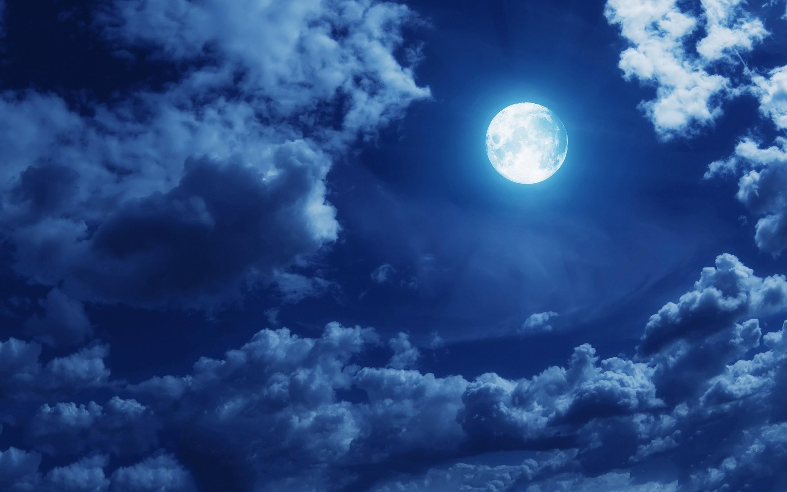2560x1600 #night, #Moon, #sky, #moonlight, #clouds, wallpaper HD Wallpaper