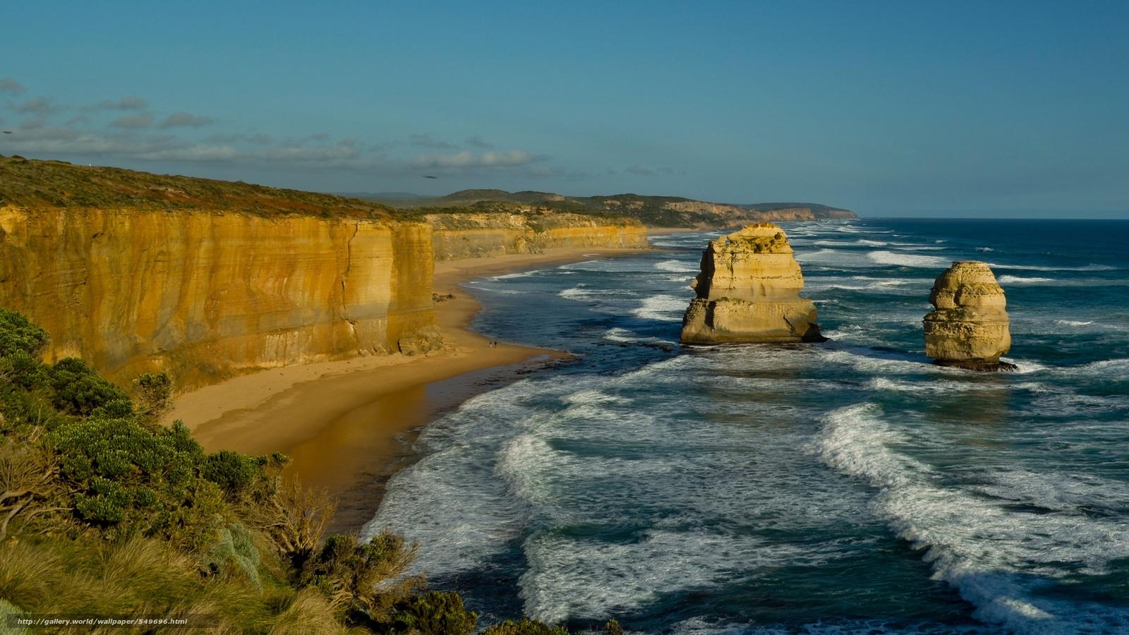 1600x900 Download wallpaper Great Ocean Road, victoria, australia free desktop wallpaper in the resolution 2730x1536