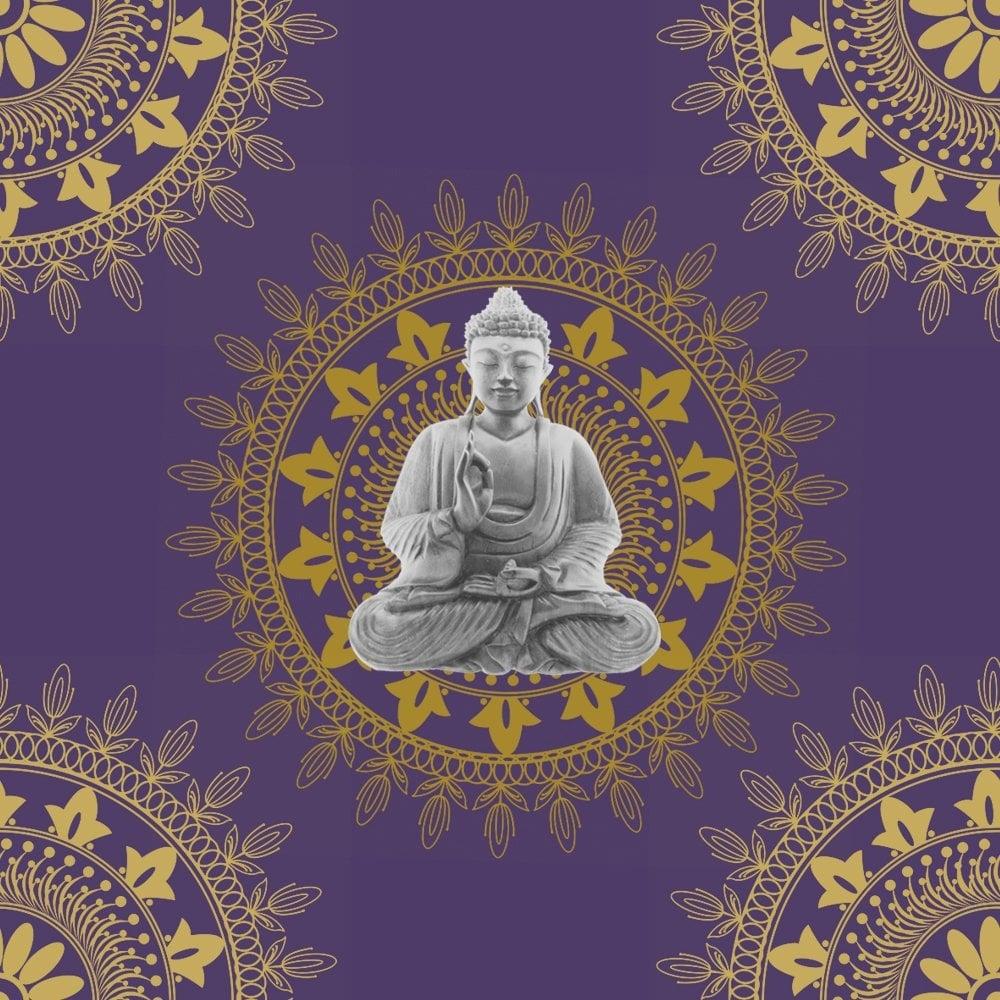 1000x1000 BonBon Buddha Wallpaper Purple / Gold (9702) from I Love Wallpaper UK