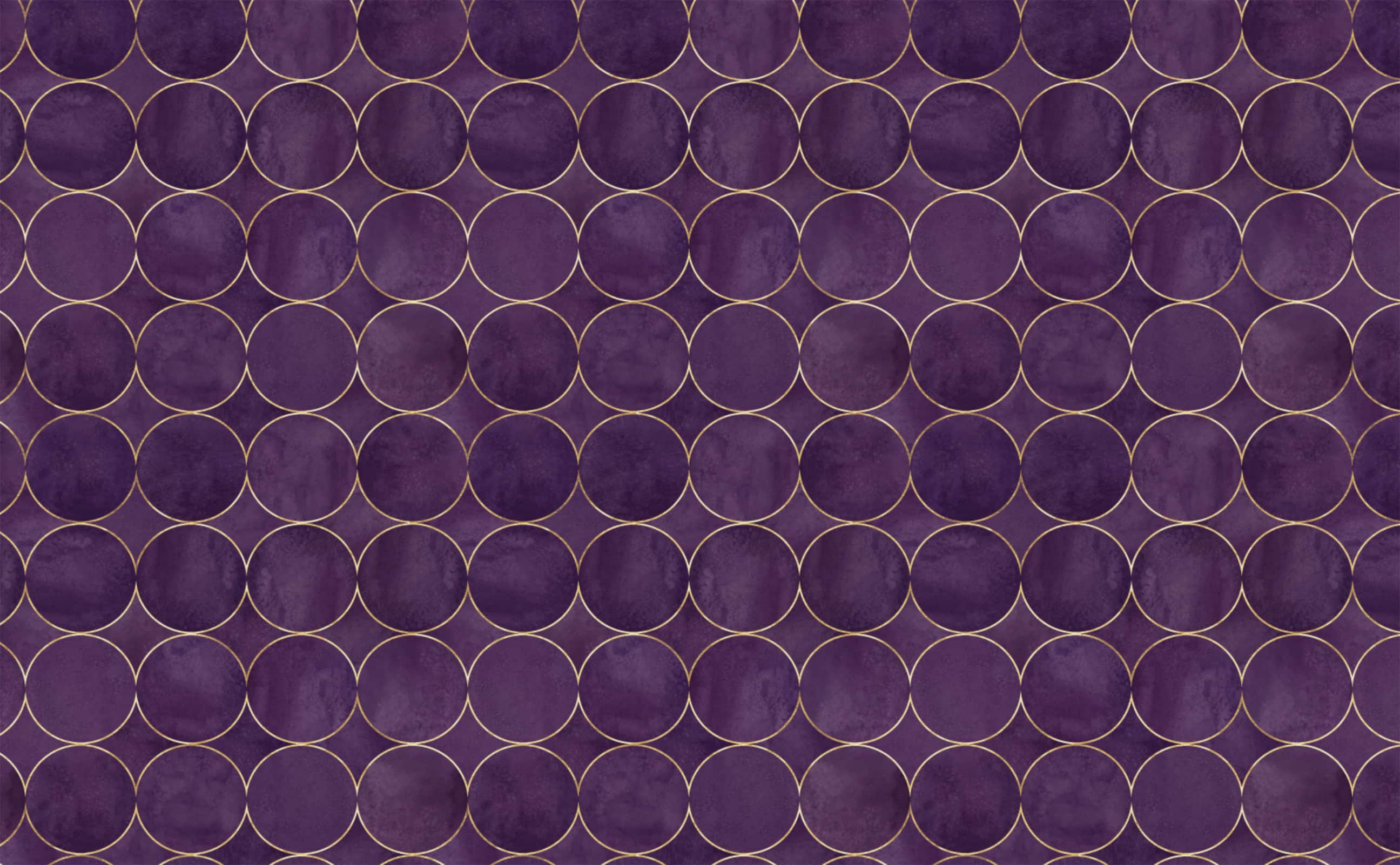 2592x1602 Wine Purple Watercolor with Gold Bohemian Pattern Wallpaper for Walls