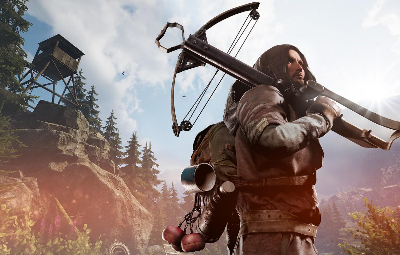 1332x850 Wallpaper nature, male, crossbow, Vigor image for desktop, section игры