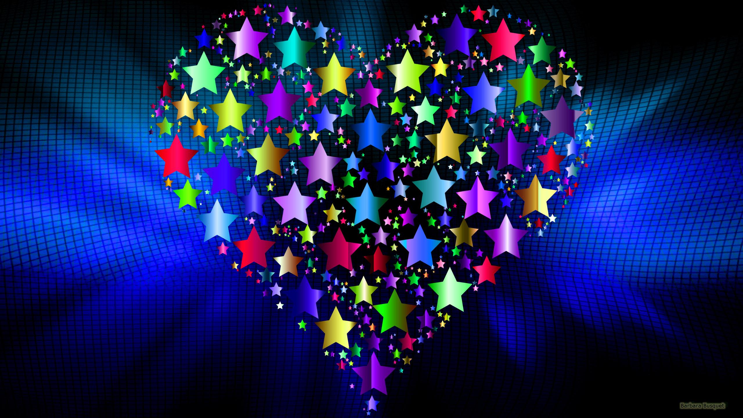 2560x1440 Big heart made of stars's HD Wallpaper