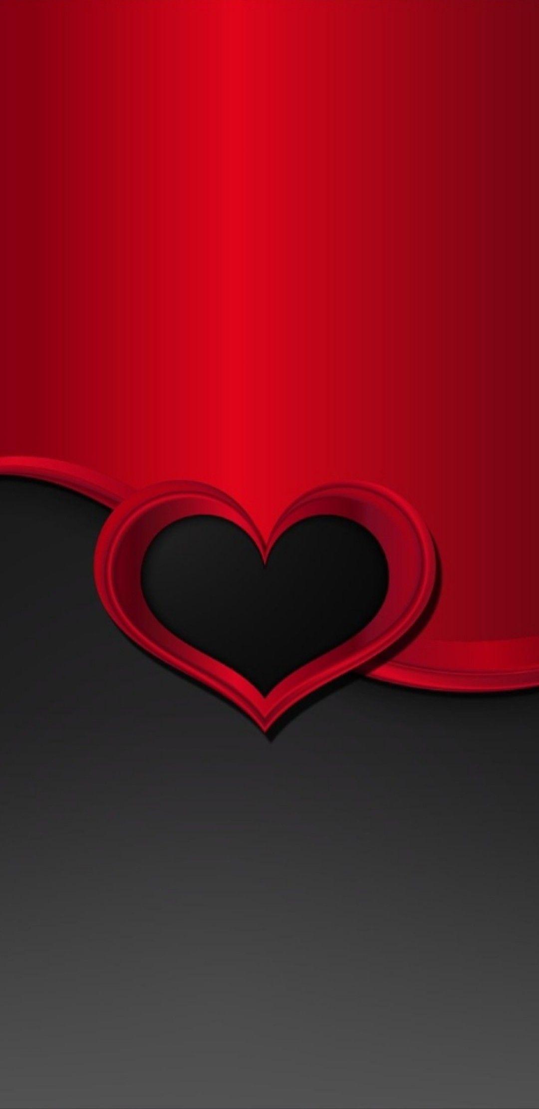 1080x2220 Wallpaper. By Artist Unknown. Heart iphone wallpaper, Black and red wallpaper, Heart wallpaper
