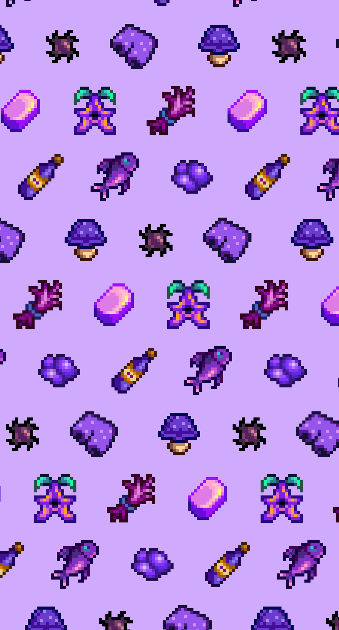 1344x2496 Stardew Valley wallpaper art, purple theme
