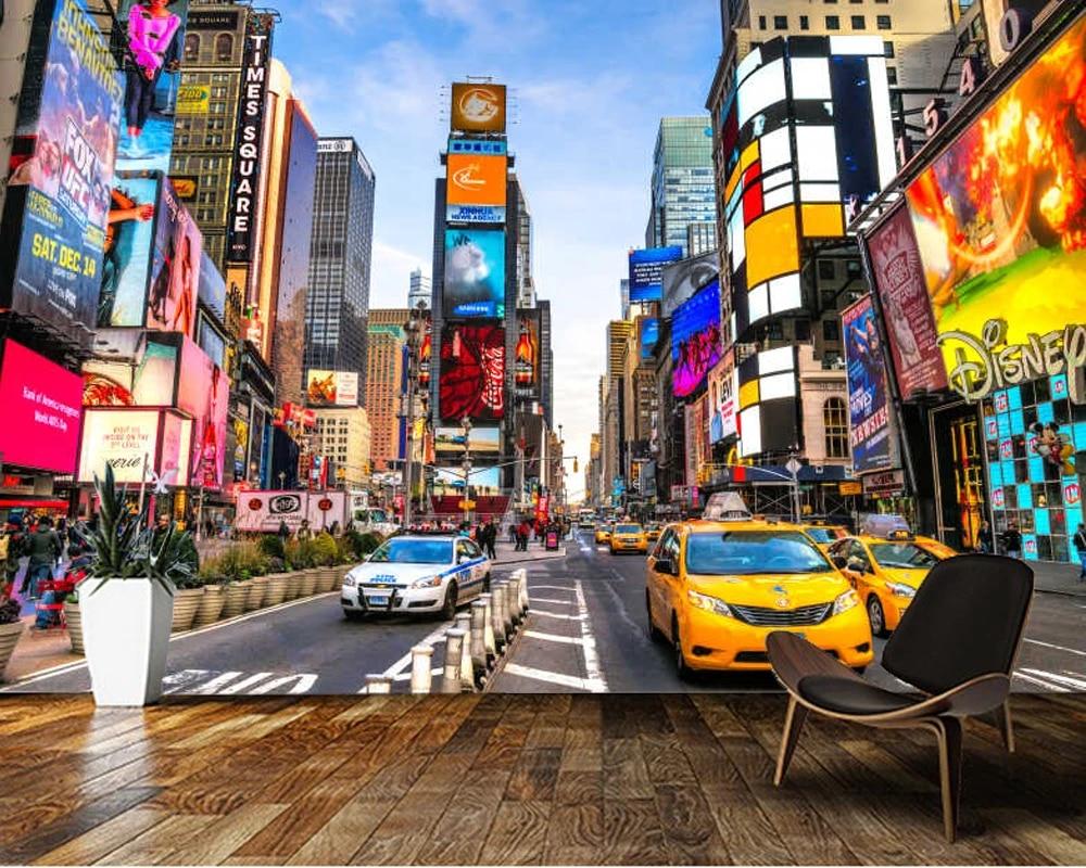1000x800 Papel de parede New York City Commercial Street City Architecture 3D wallpaper mural, living room bedroom wall papers home decor. Wallpaper