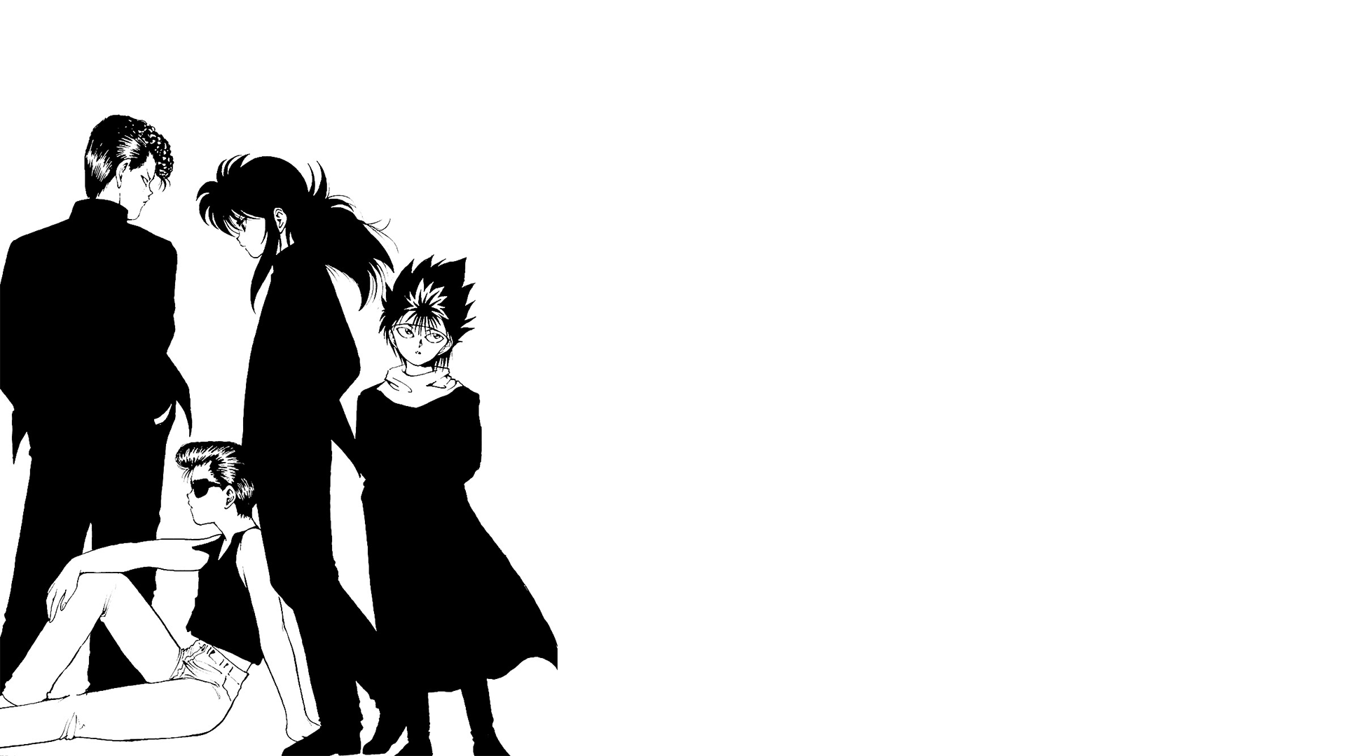1920x1080 Yu Yu Hakusho Hiei Kurama Kazuma Kuwabara Yusuke Urameshi Simple Background Manga Wallpaper:1920x1080