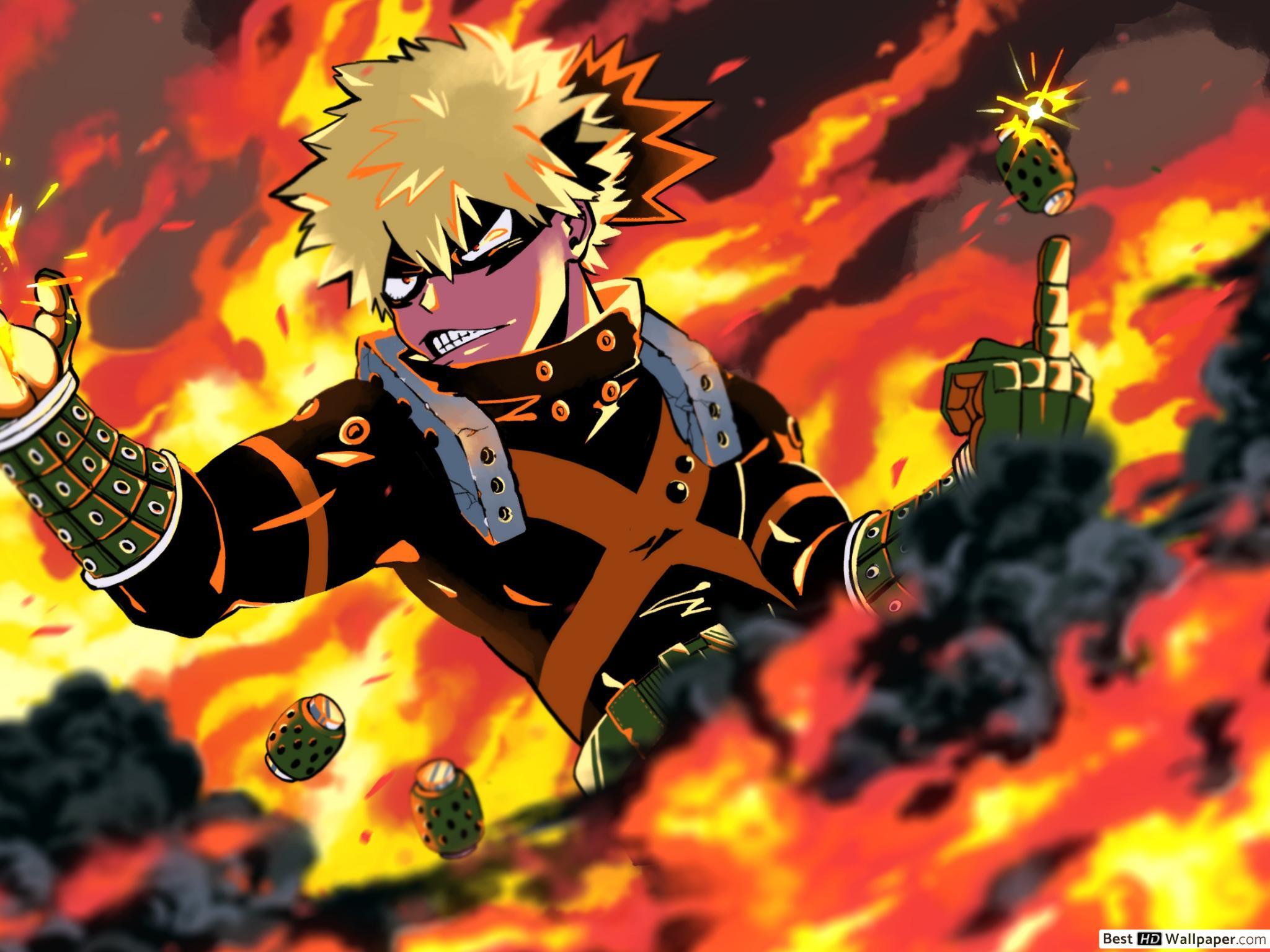 2048x1536 Katsuki Bakugo Holding Grenade HD wallpaper download
