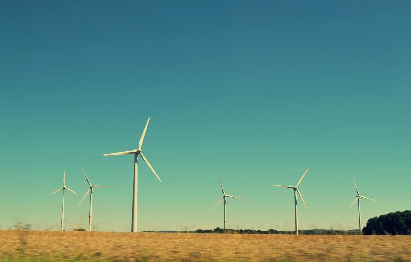 1332x850 Wallpaper Sky, Field, Windmills Image For Desktop, Section Hi Tech