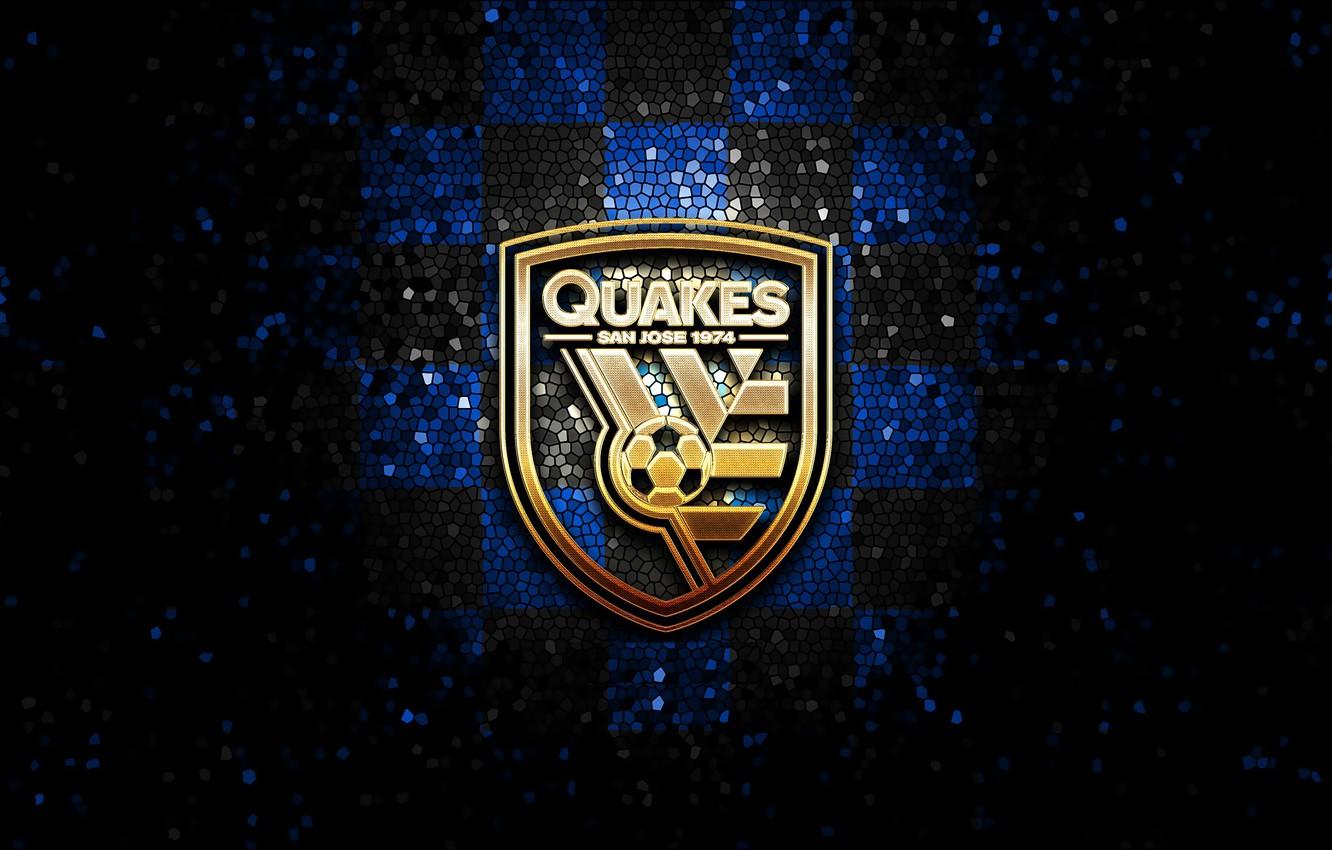 1332x850 Wallpaper wallpaper, sport, logo, football, glitter, checkered, MLS, San Jose Earthquakes image for desktop, section спорт